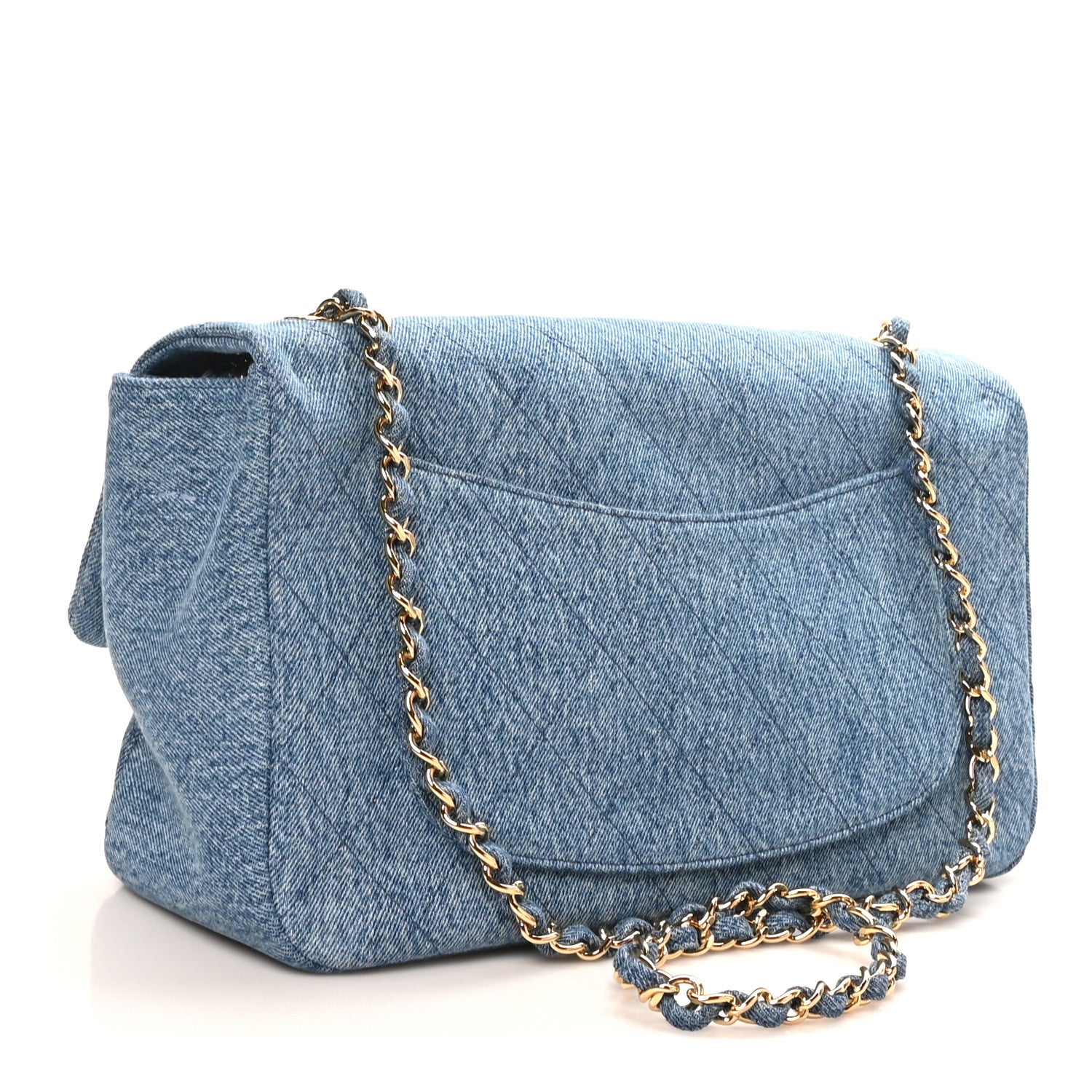 Denim Small Souplissimo Maxi Flap  Blue — view 3