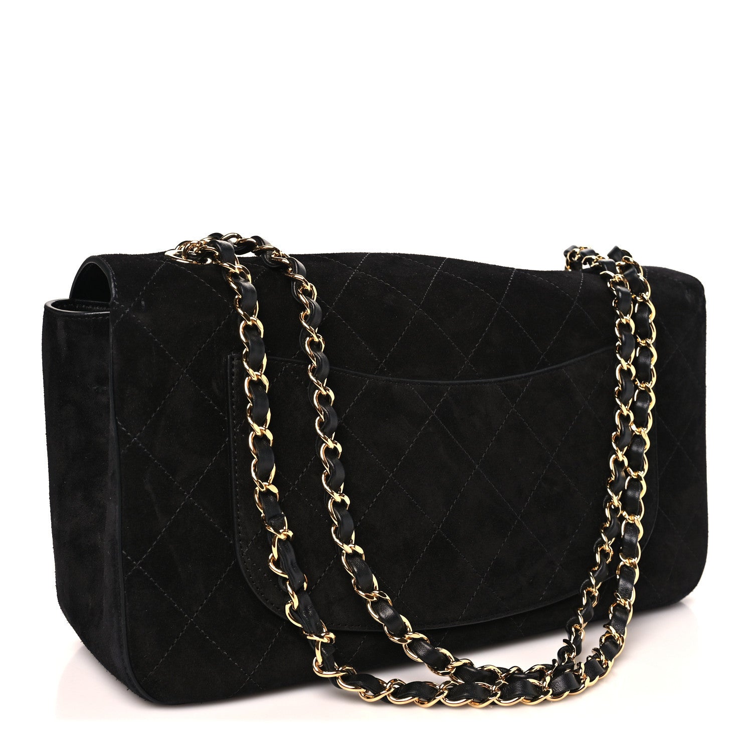 Suede Calfskin Small Maxi Flap Black — view 3