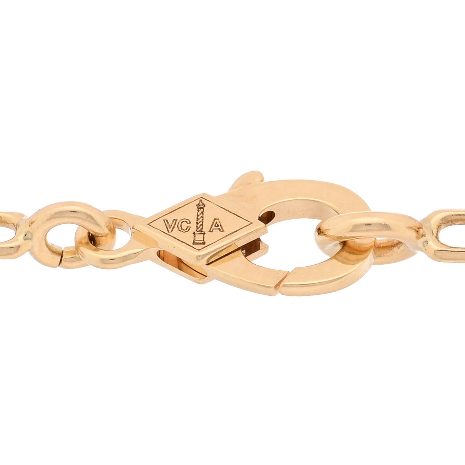 18K Yellow Gold Mother of Pearl 5 Motifs Vintage Alhambra Bracelet — view 5