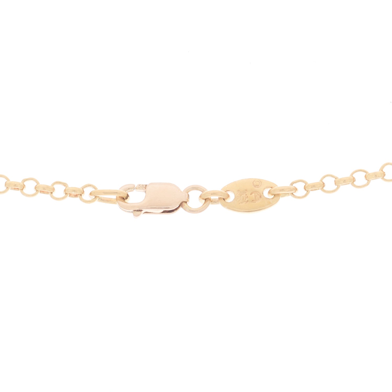 22K Yellow Gold Diamond Safety Pin Chain Necklace — view 4