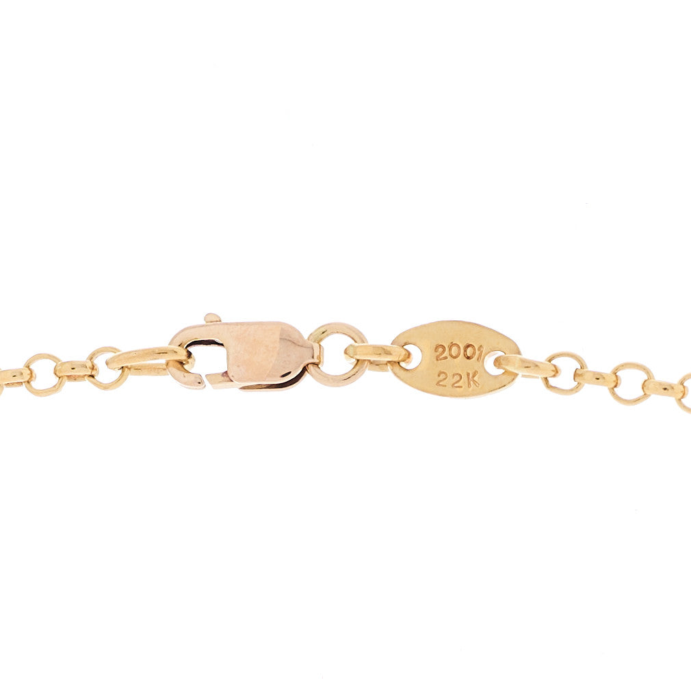 22K Yellow Gold Diamond Safety Pin Chain Necklace — view 5