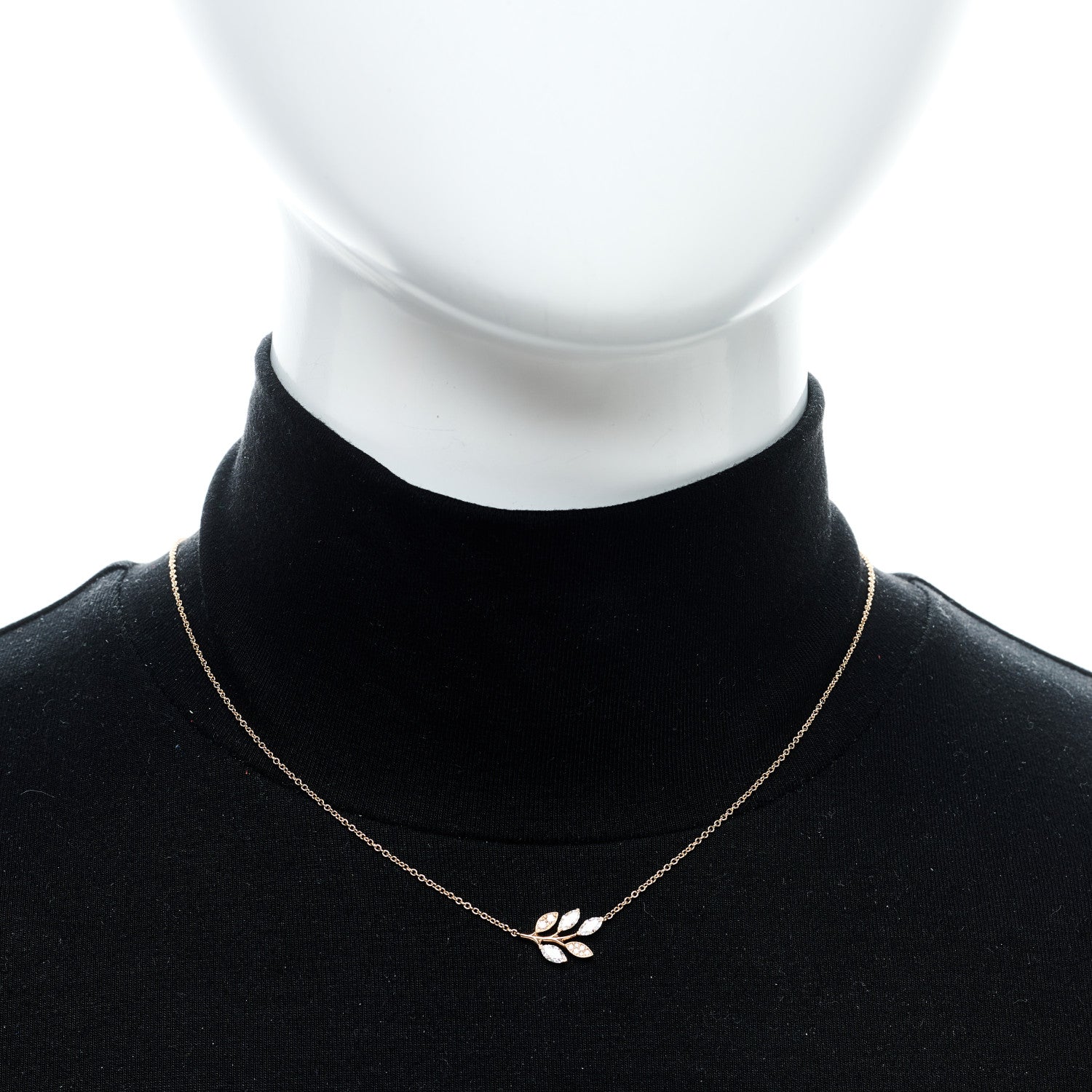 18K Rose Gold Diamond Victoria Vine Pendant Necklace — view 2