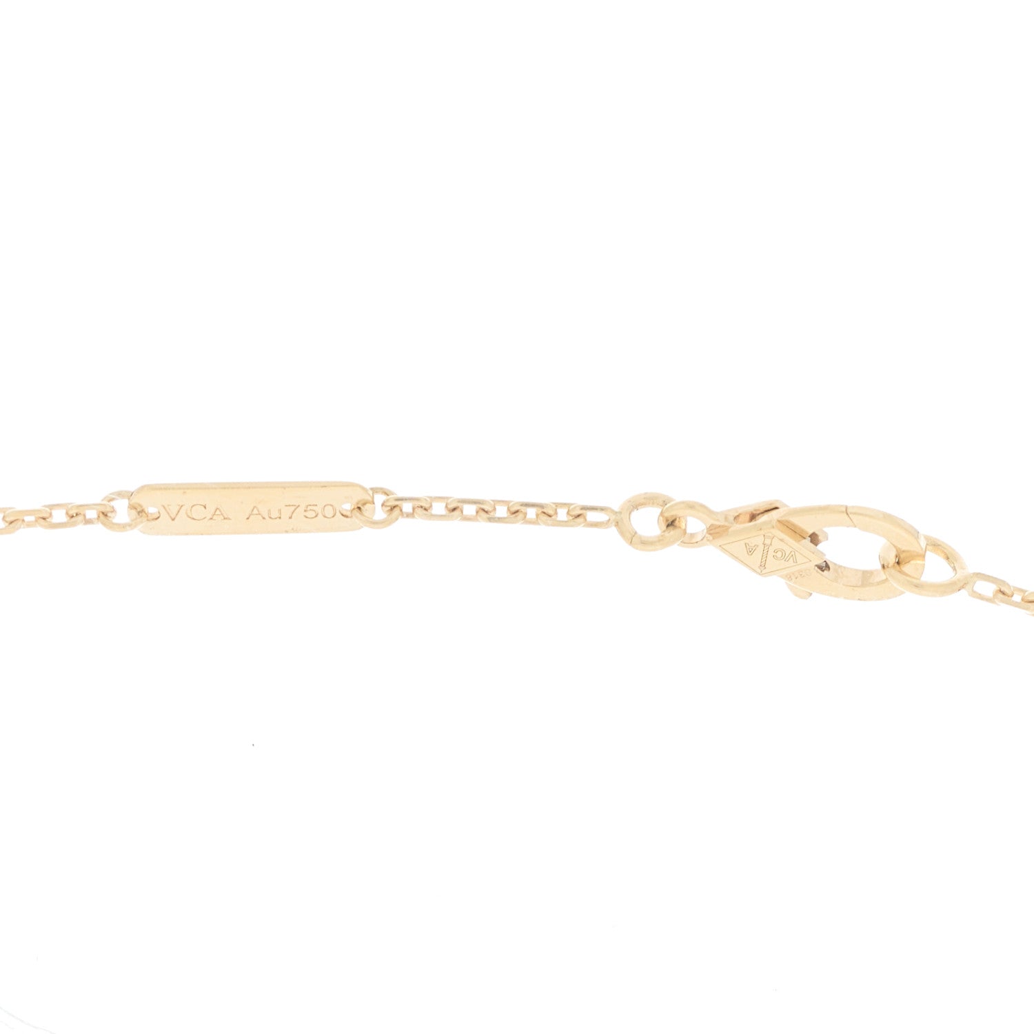 18K Yellow Gold Guilloche Vintage Alhambra Pendant Necklace — view 4