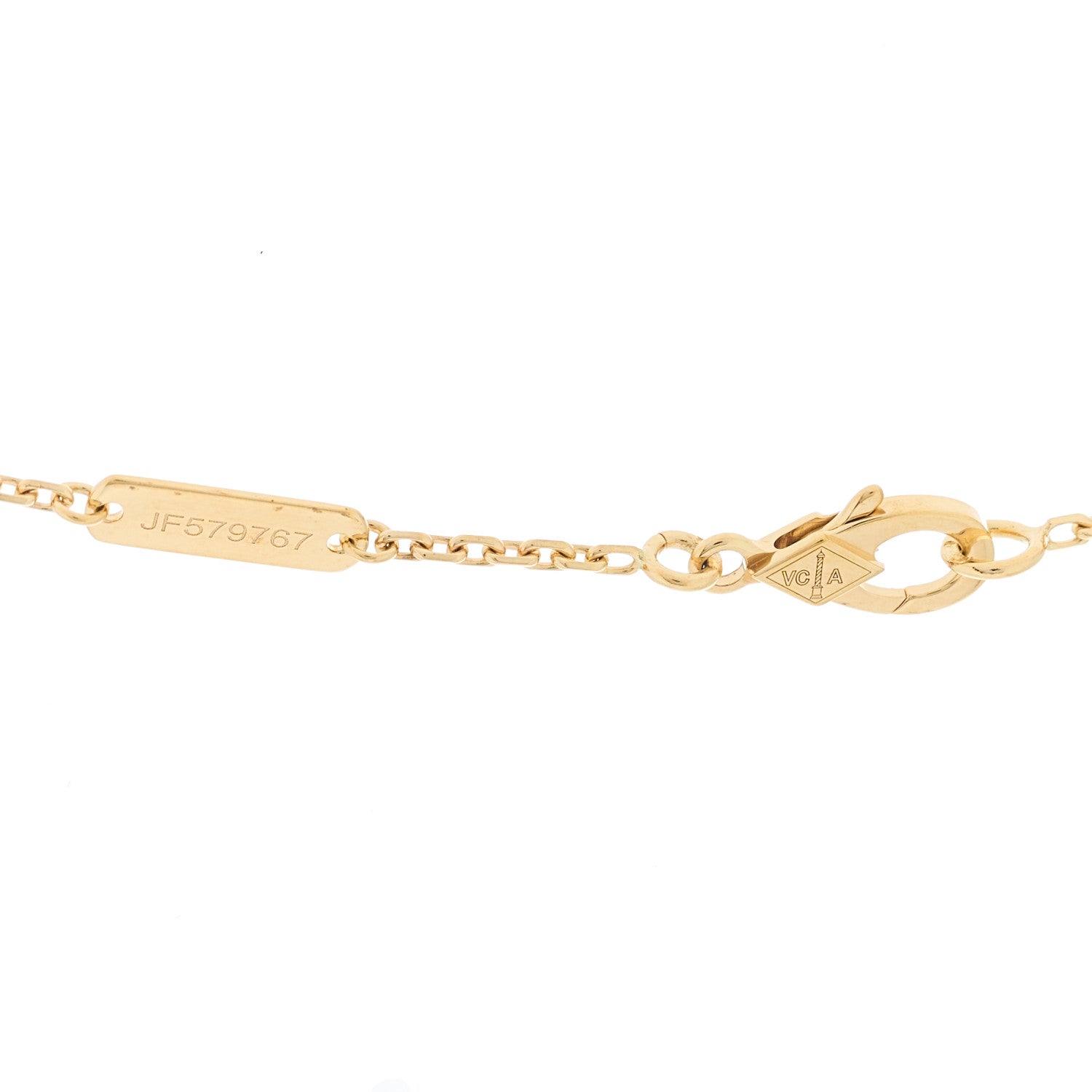 18K Yellow Gold Guilloche Vintage Alhambra Pendant Necklace — view 5
