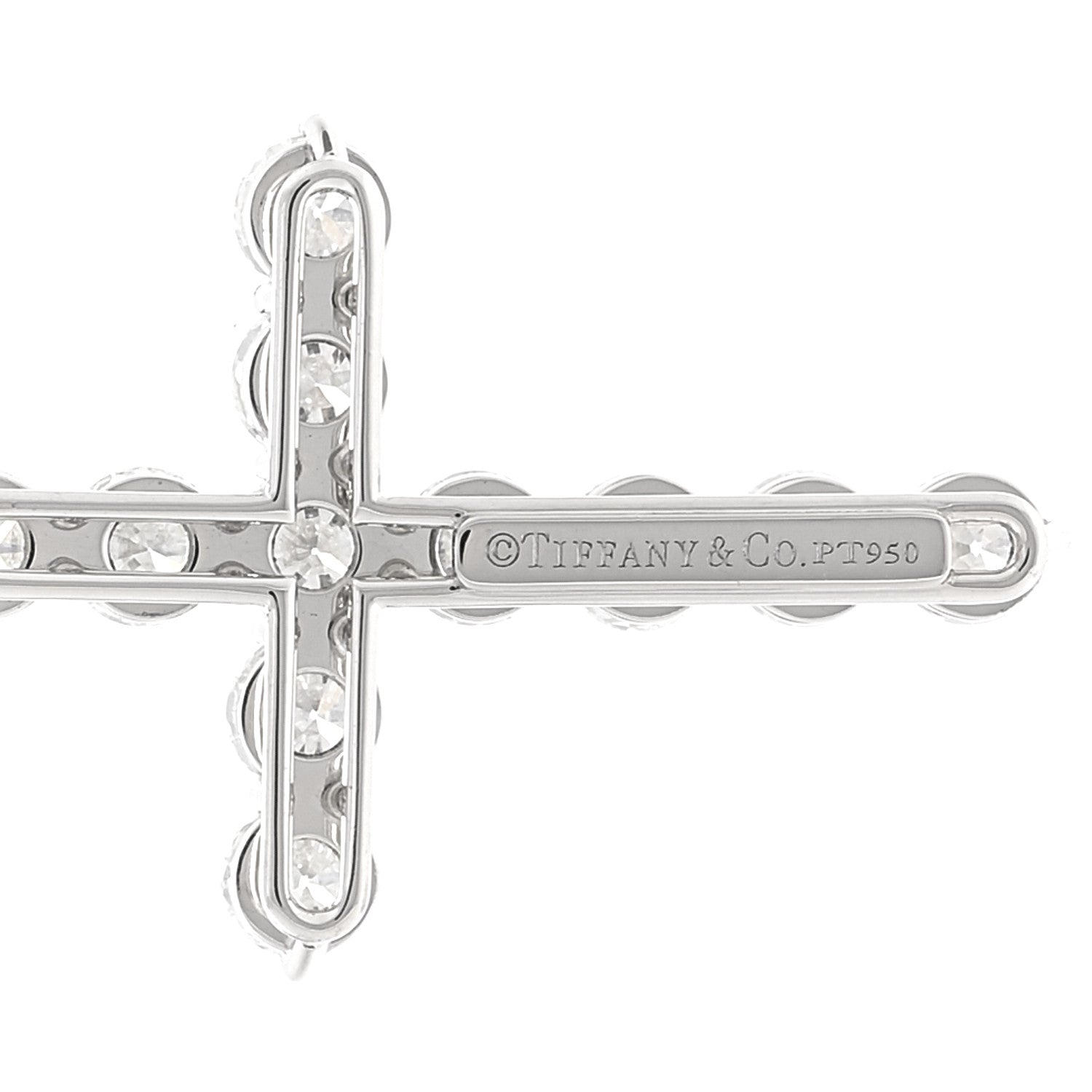 Platinum Diamond Large Cross Pendant Necklace — view 4