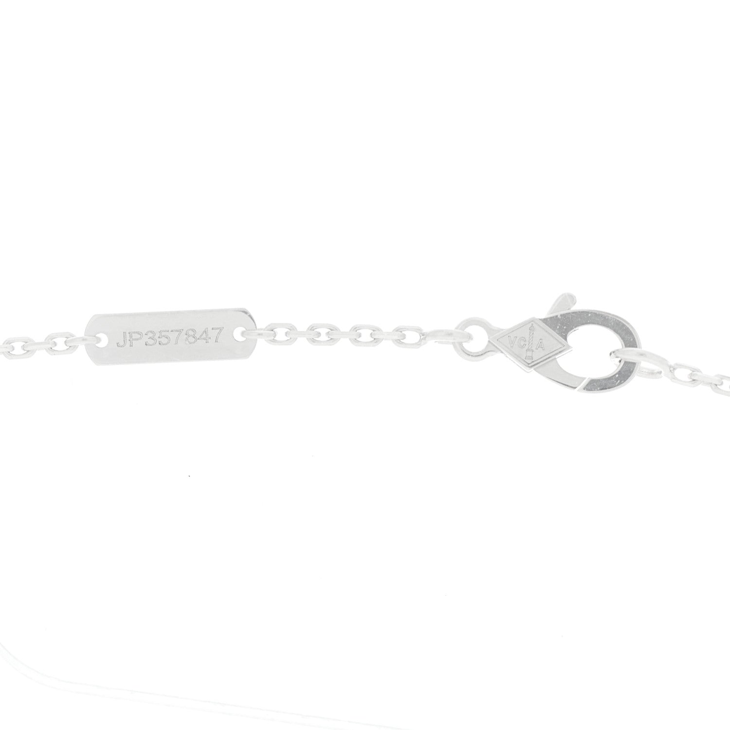 18k White Gold Chalcedony Vintage Alhambra Pendant Necklace — view 4
