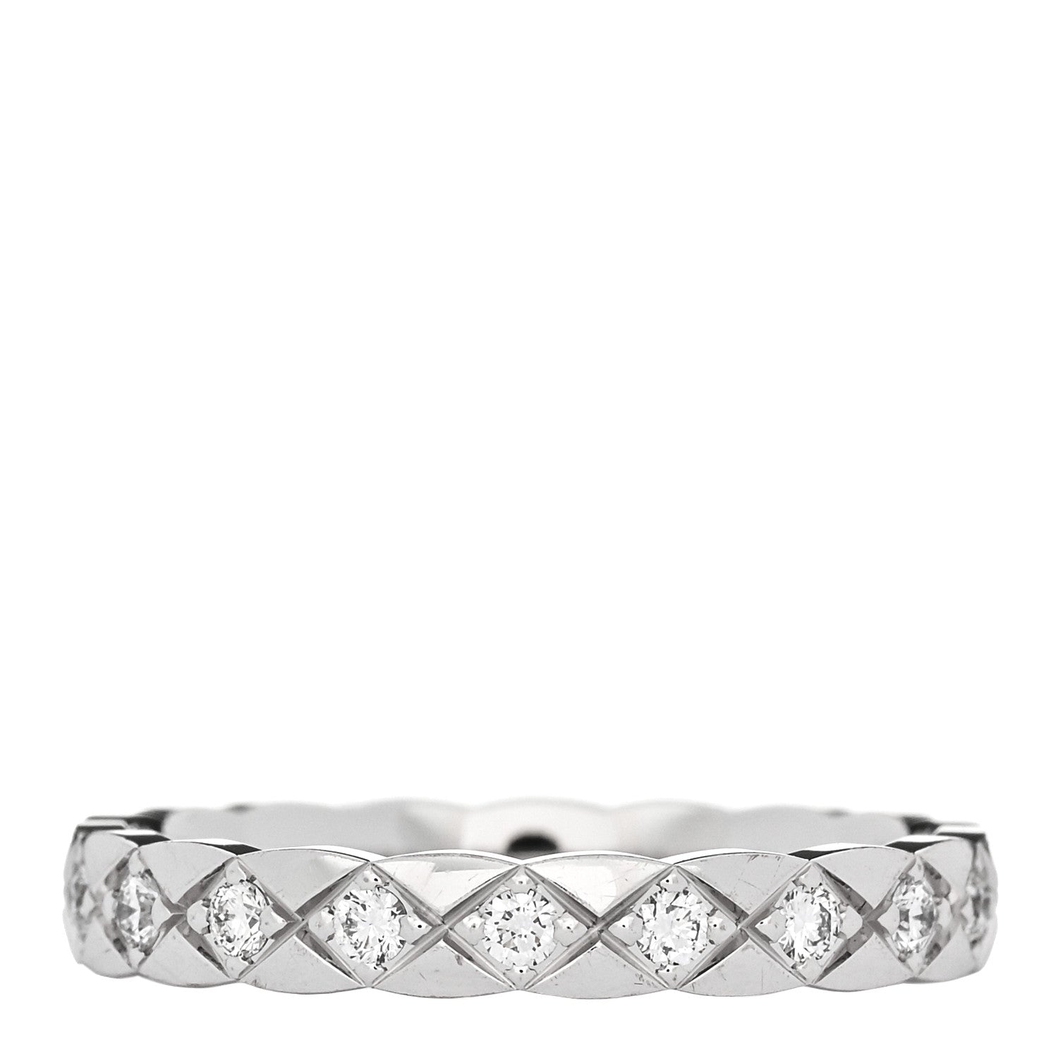 18K White Gold Diamond Mini Coco Crush Ring 55 7.25