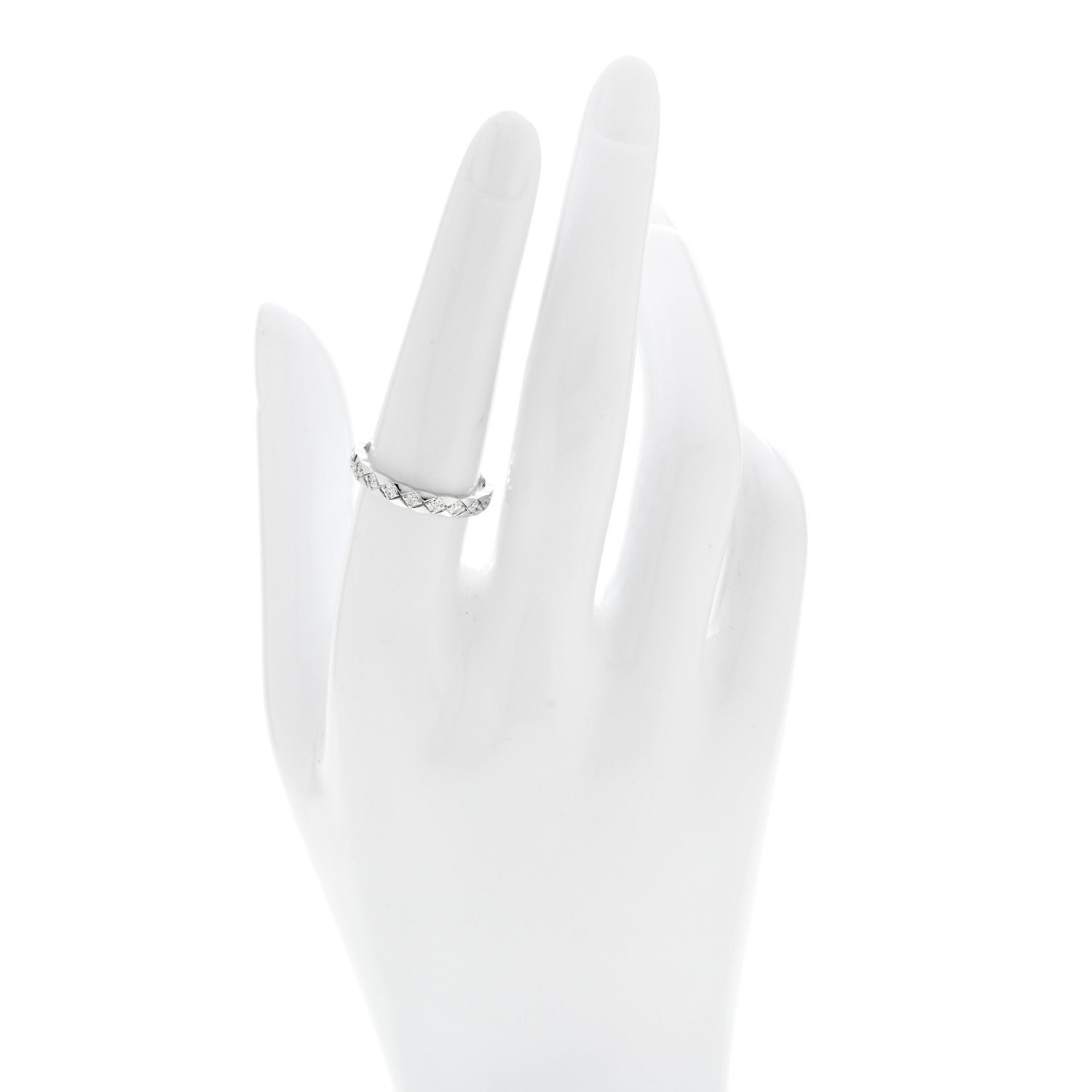 18K White Gold Diamond Mini Coco Crush Ring 55 7.25 — view 2