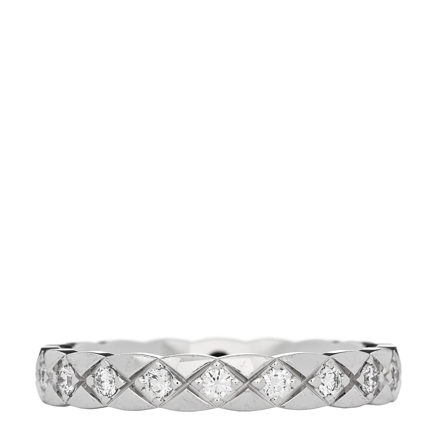18K White Gold Diamond Mini Coco Crush Ring 55 7.25 — view 3