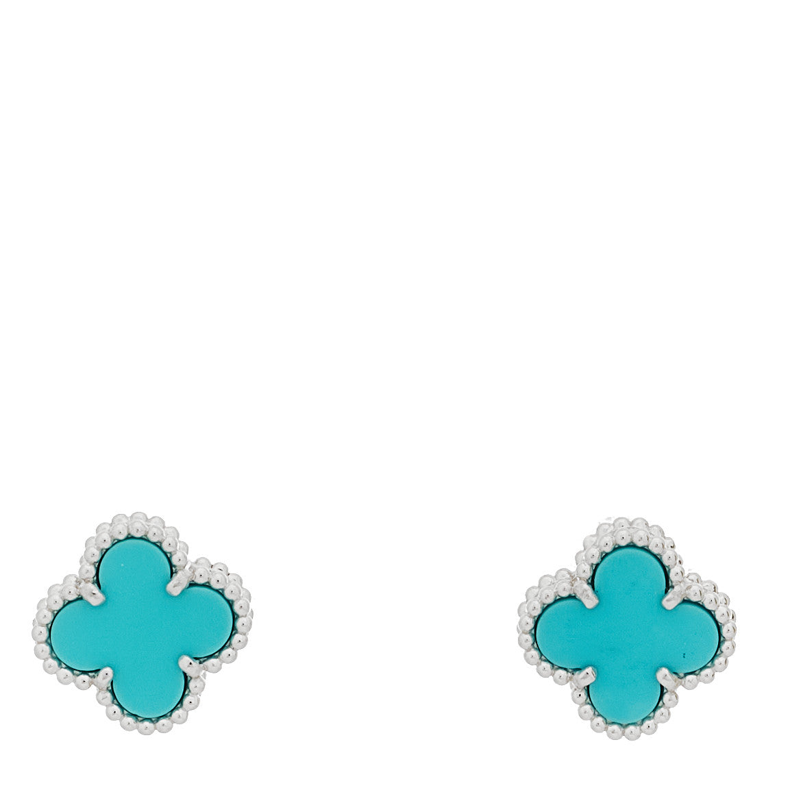 18K White Gold Turquoise Sweet Alhambra Earrings