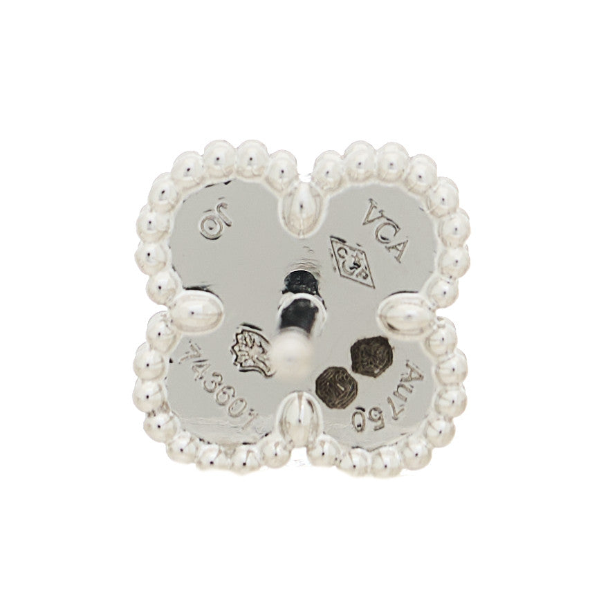 18K White Gold Turquoise Sweet Alhambra Earrings — view 4