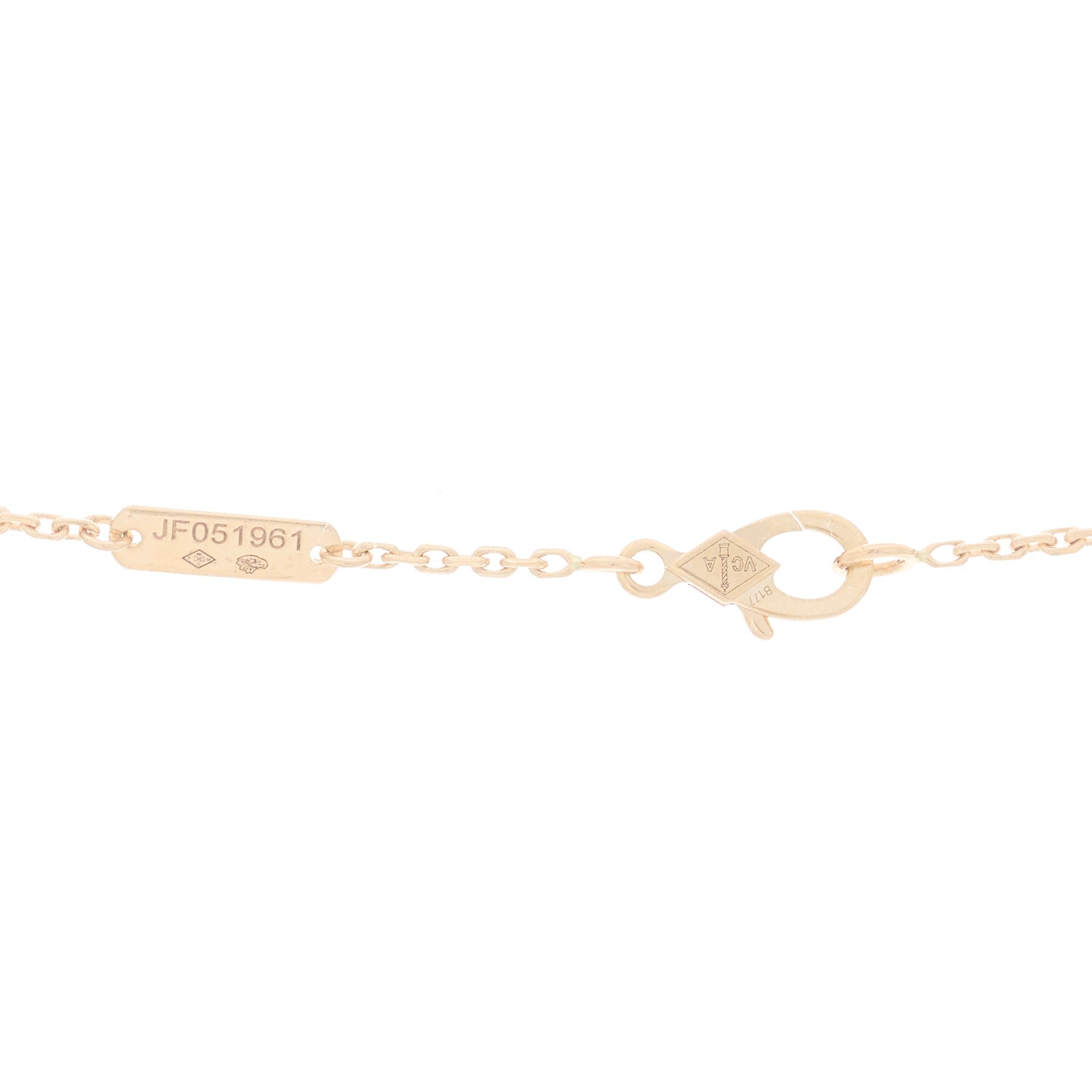 18K Rose Gold Diamond Vintage Alhambra Pendant Necklace — view 4