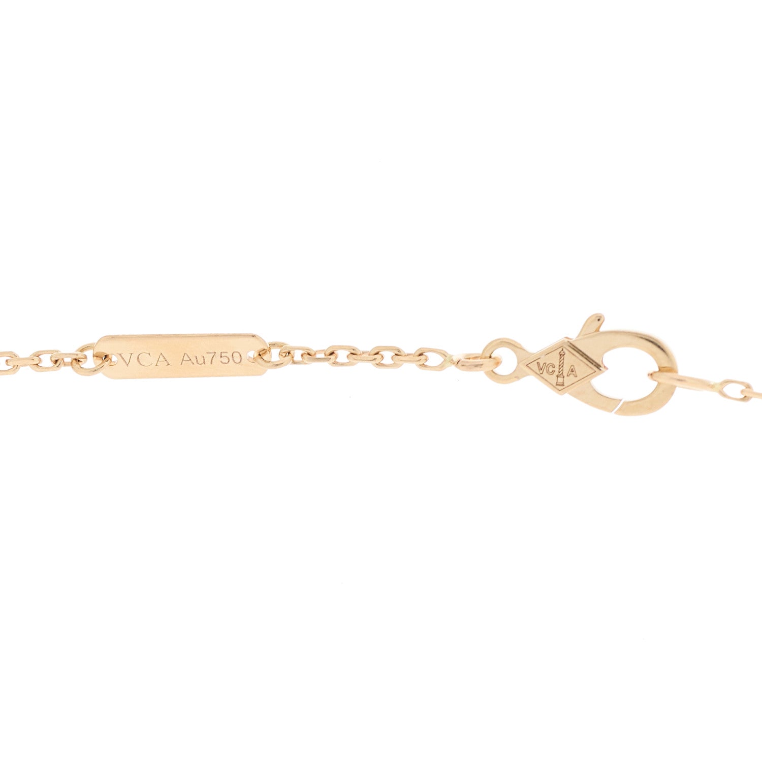 18K Rose Gold Diamond Vintage Alhambra Pendant Necklace — view 5