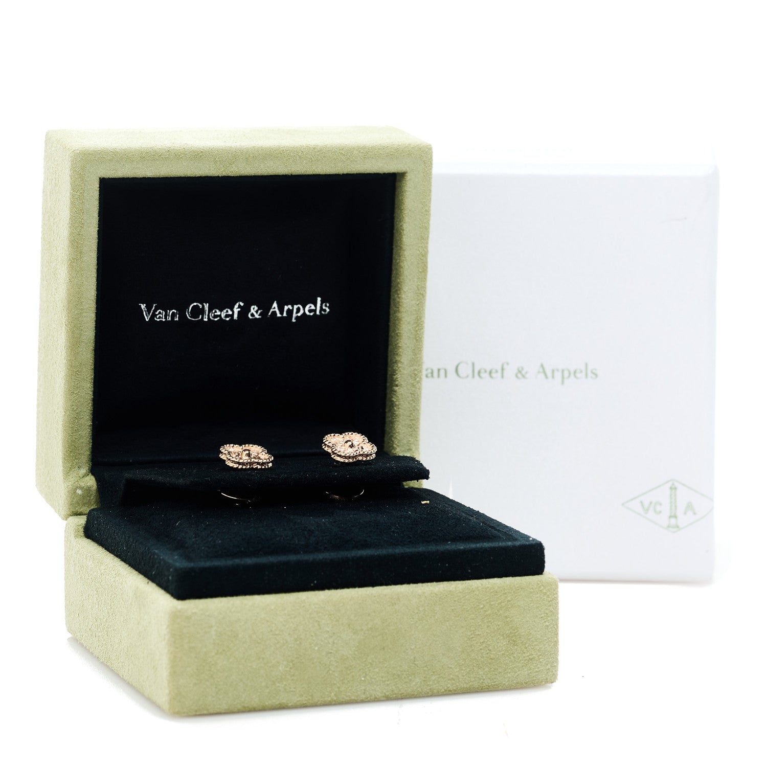 18K Rose Gold Sweet Alhambra Earrings — view 5