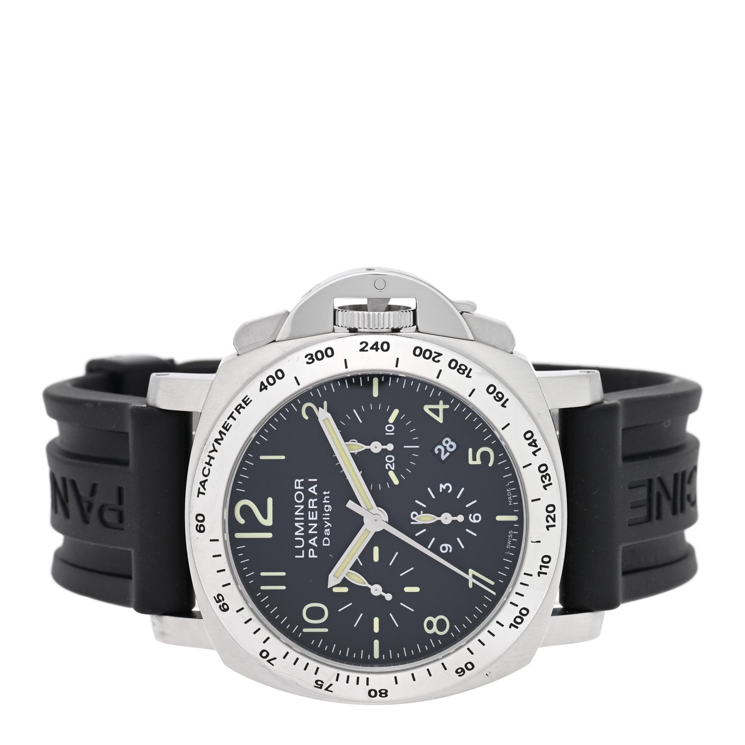 Stainless Steel Rubber 44mm Luminor Daylight Chronograph Automatic Watch Black PAM00250 — view 2
