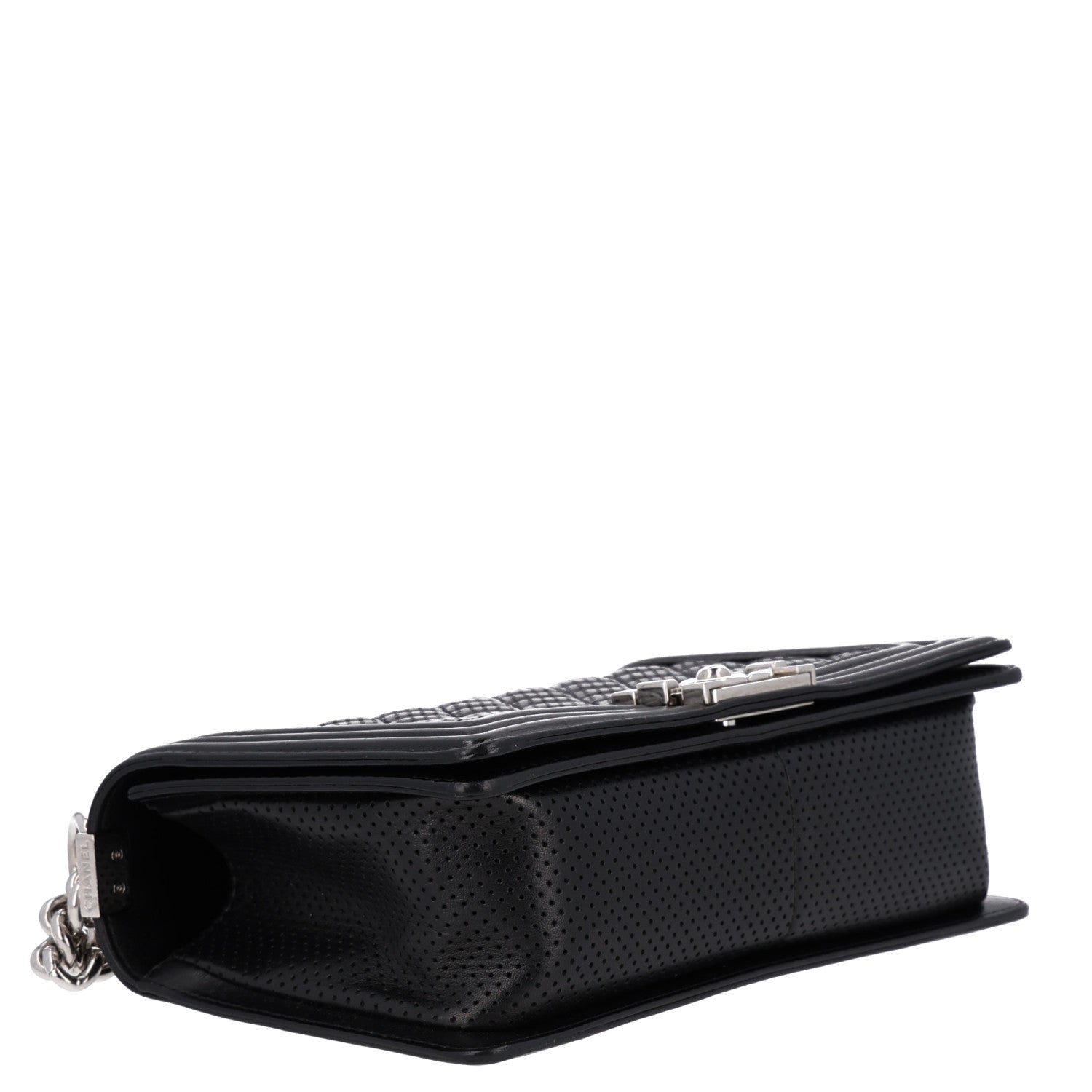 Lambskin Perforated Medium Boy Flap Black — view 4