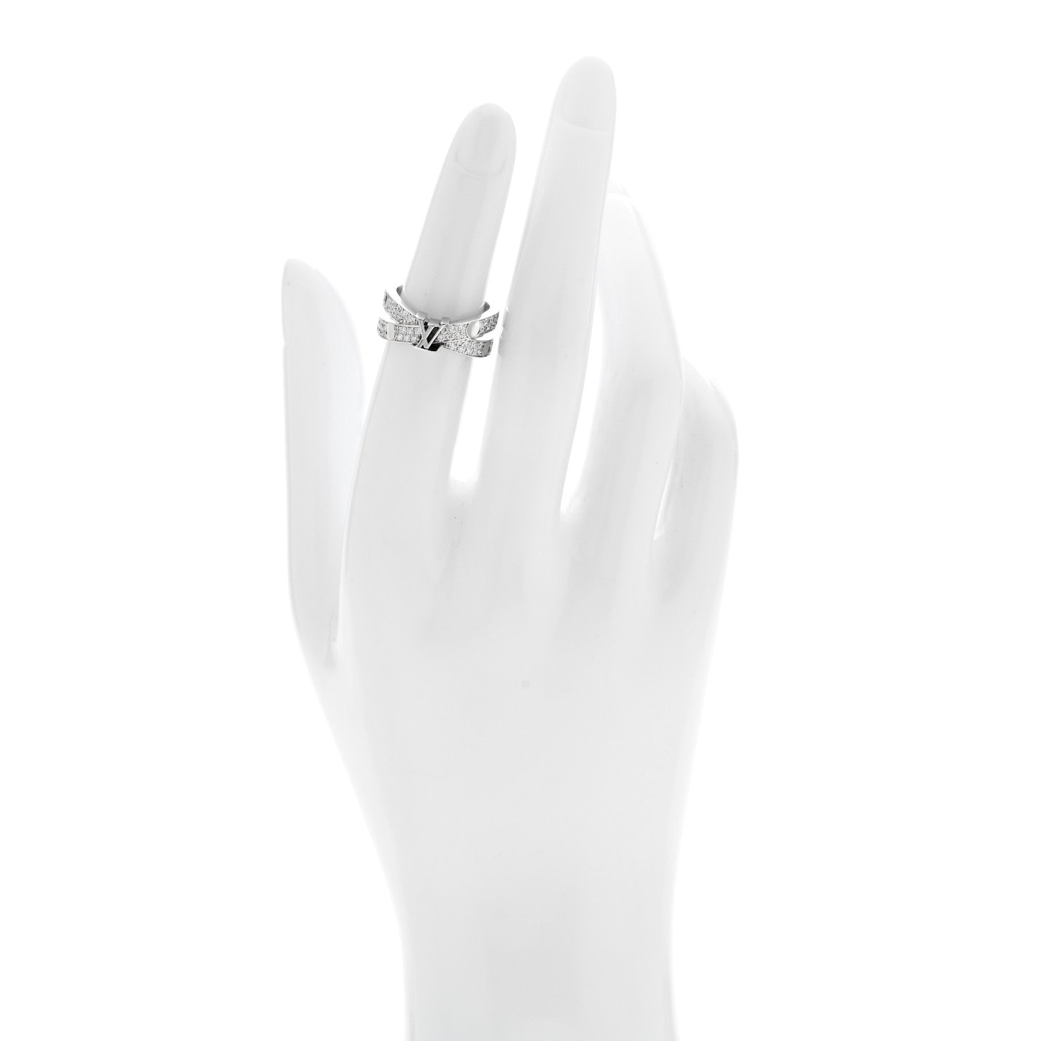 18K White Gold Diamond Empreinte Double Pave Ring 49 5 — view 2