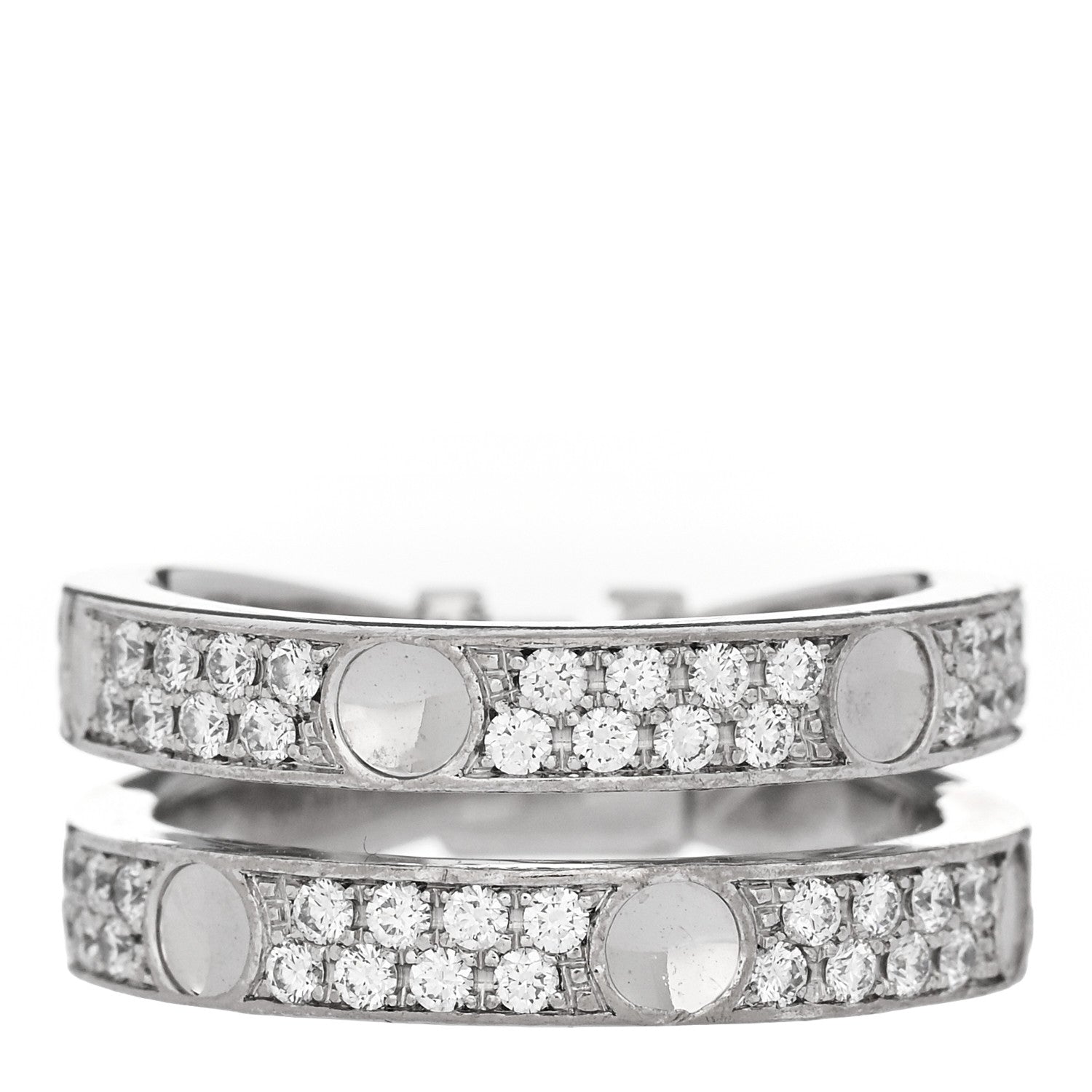18K White Gold Diamond Empreinte Double Pave Ring 49 5 — view 3