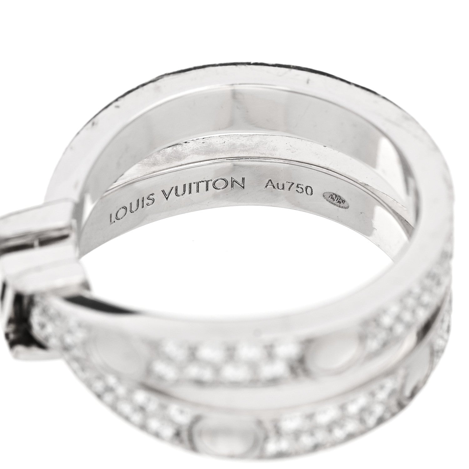 18K White Gold Diamond Empreinte Double Pave Ring 49 5 — view 4