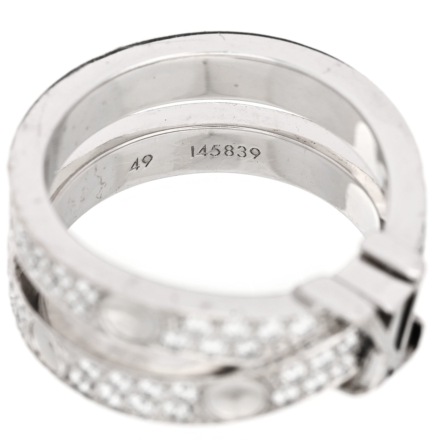 18K White Gold Diamond Empreinte Double Pave Ring 49 5 — view 5