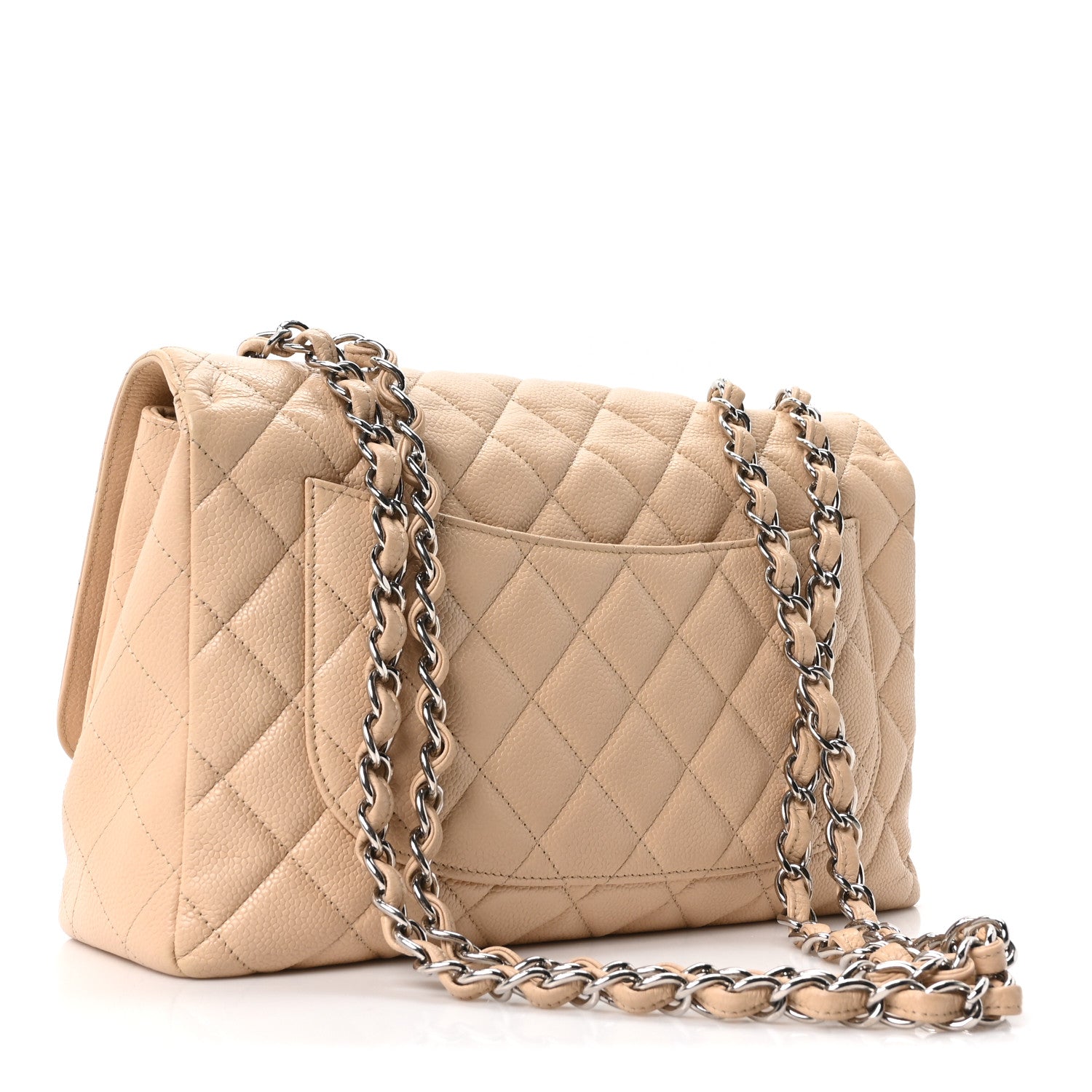Caviar Quilted Jumbo Single Flap Beige Clair — view 3