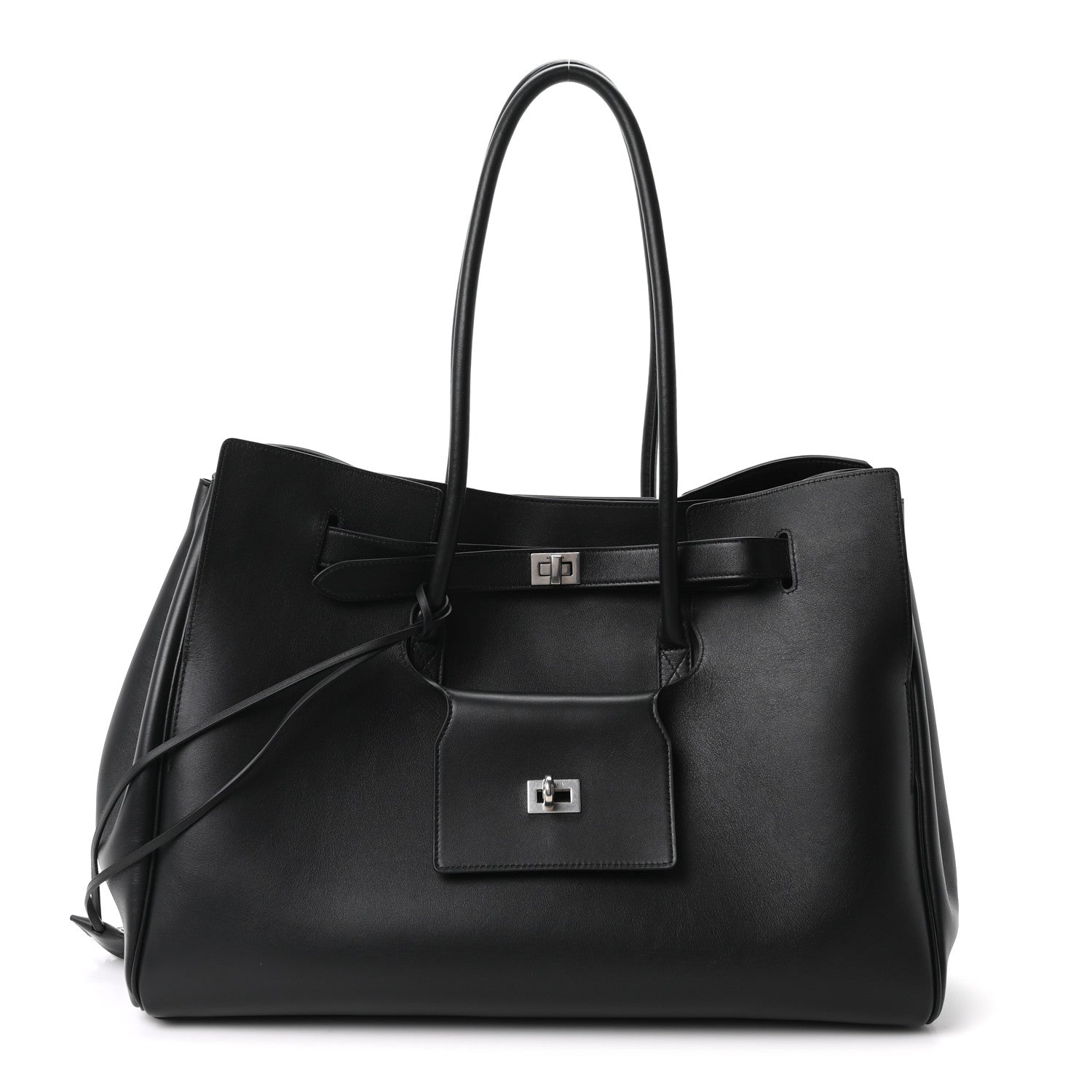 Smooth Calfskin Large Bel Air Carry All Bag Black