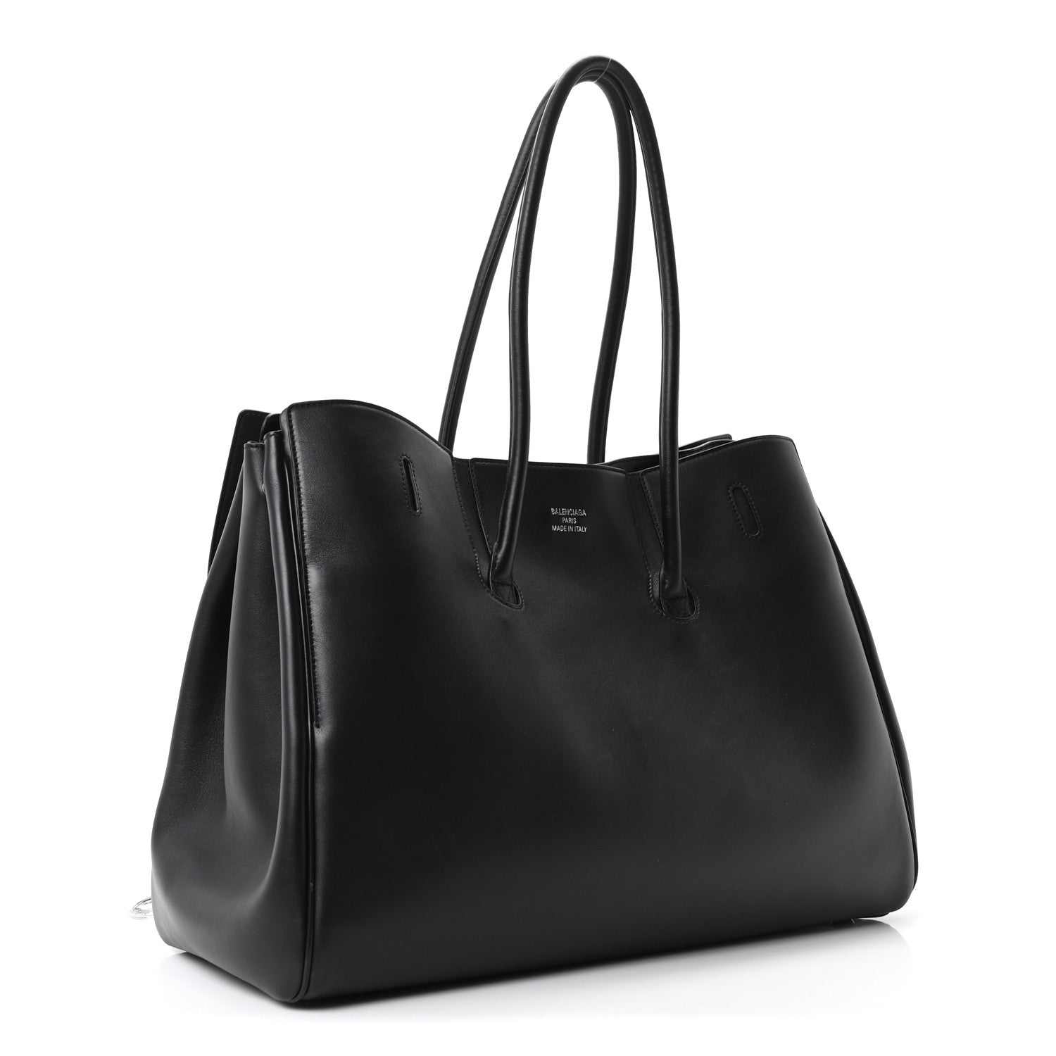 Smooth Calfskin Large Bel Air Carry All Bag Black — view 3