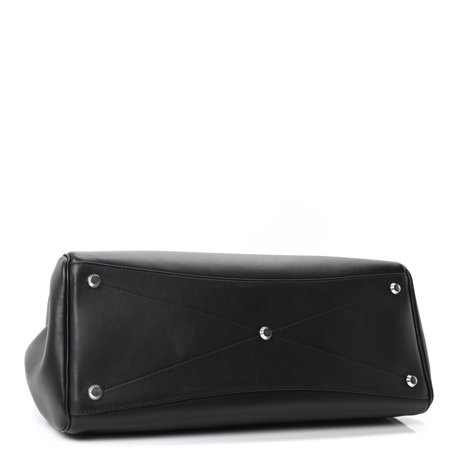 Smooth Calfskin Large Bel Air Carry All Bag Black — view 4