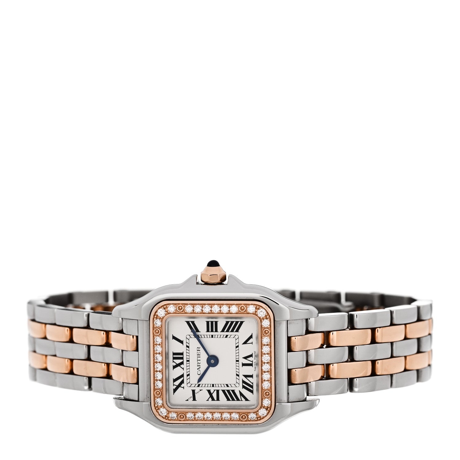 Stainless Steel 18K Pink Gold Diamond 22mm Panthere Quartz Watch — view 2