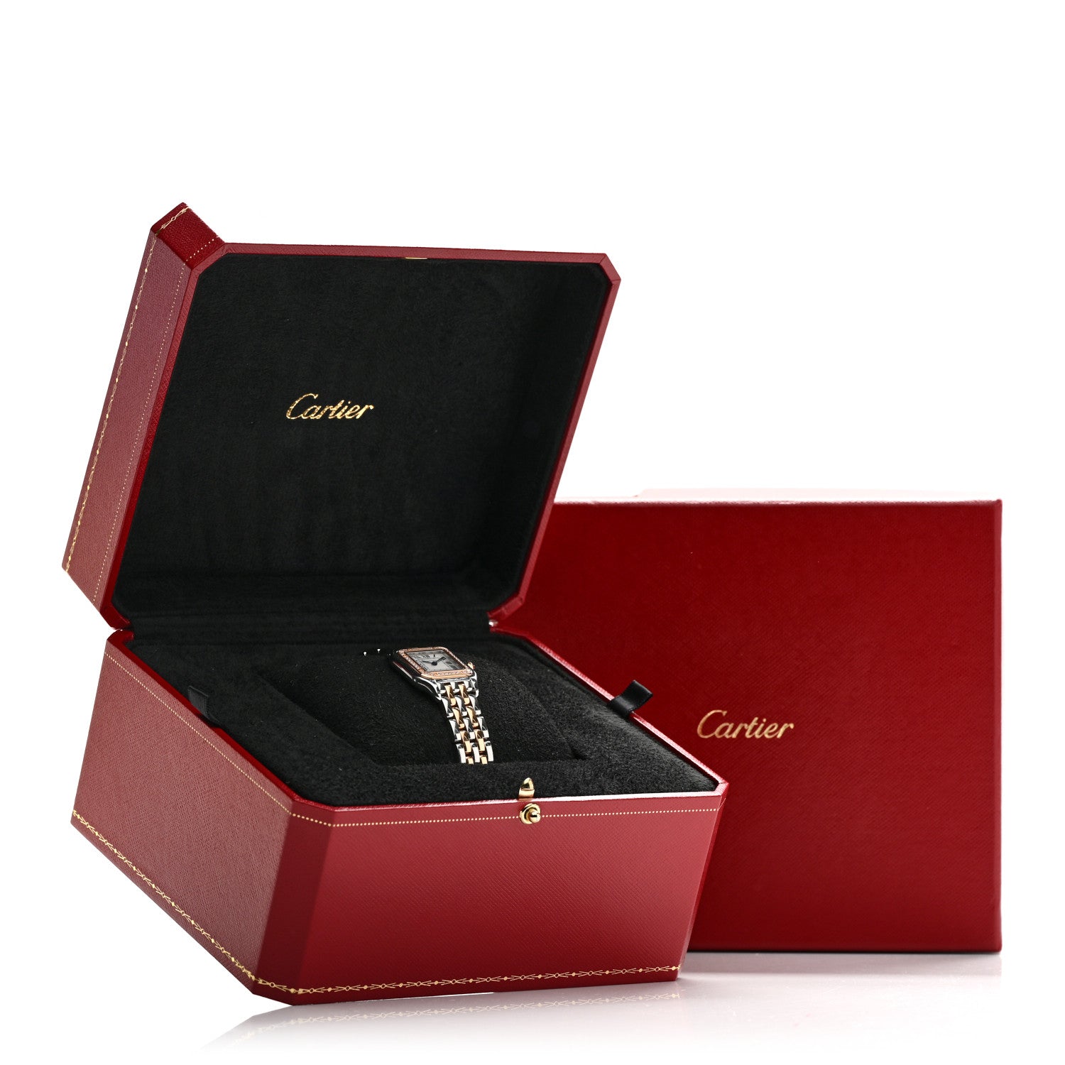 Stainless Steel 18K Pink Gold Diamond 22mm Panthere Quartz Watch — view 5