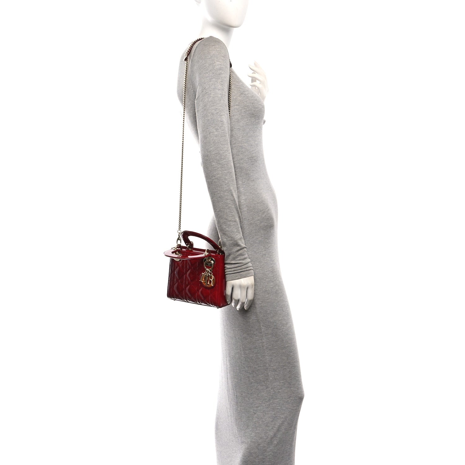 Patent Cannage Mini Lady Dior Red — view 2