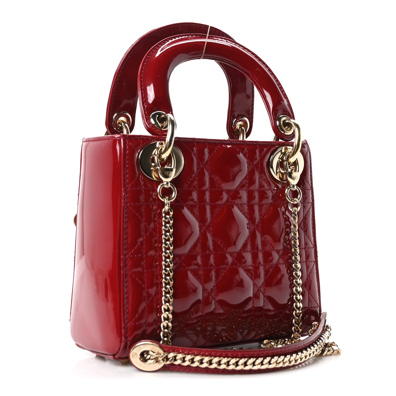 Patent Cannage Mini Lady Dior Red — view 3