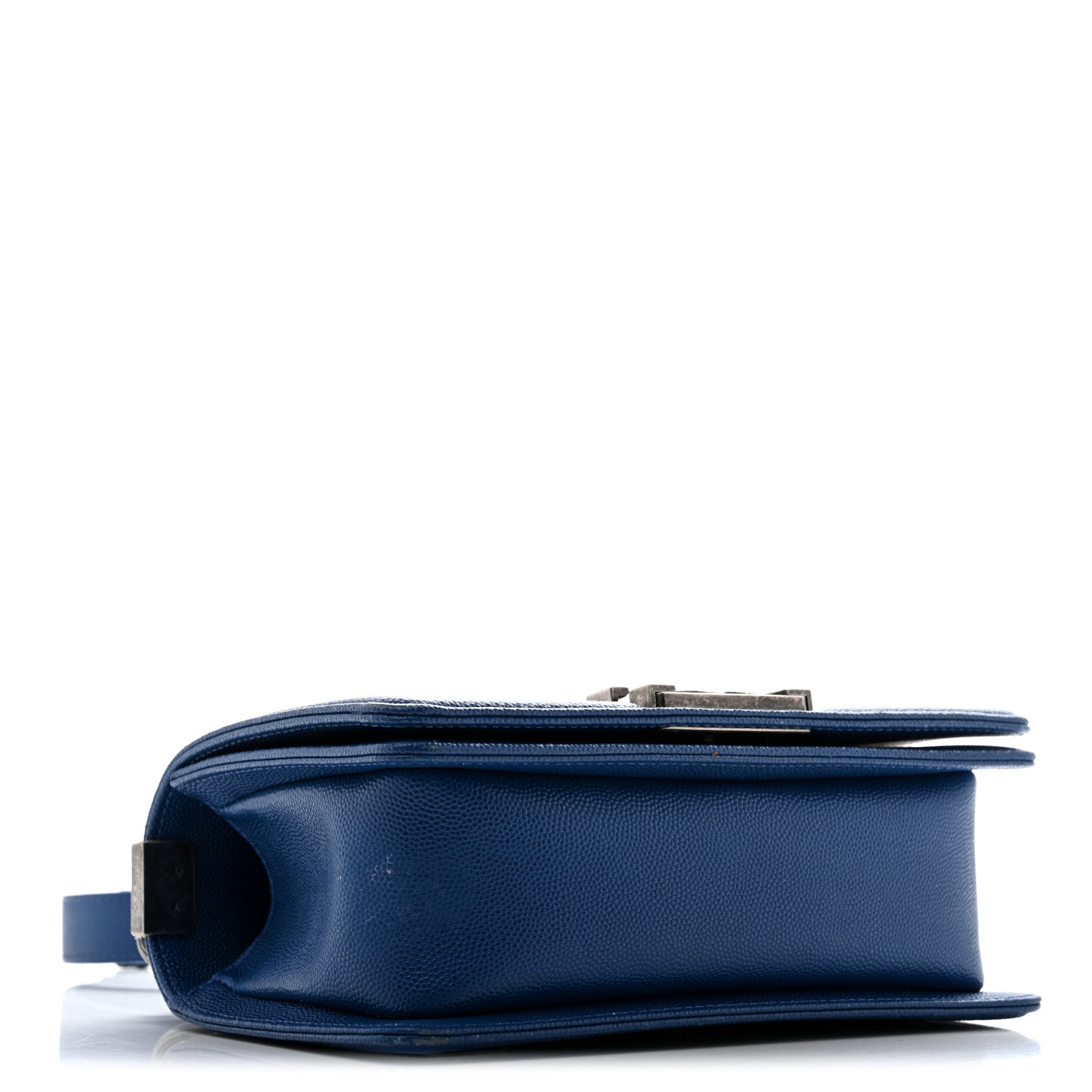 Caviar Quilted Small Boy Flap Dark Blue — view 3