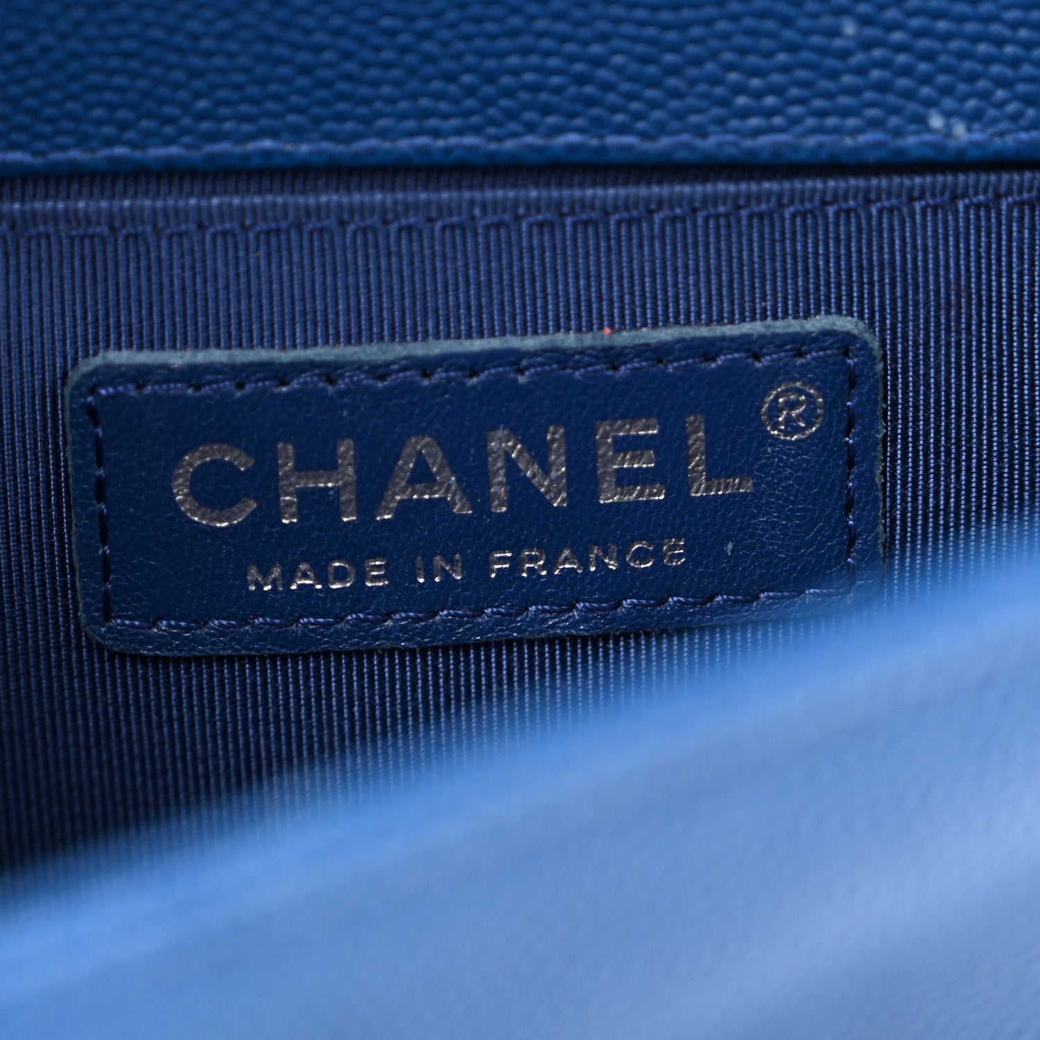 Caviar Quilted Small Boy Flap Dark Blue — view 5