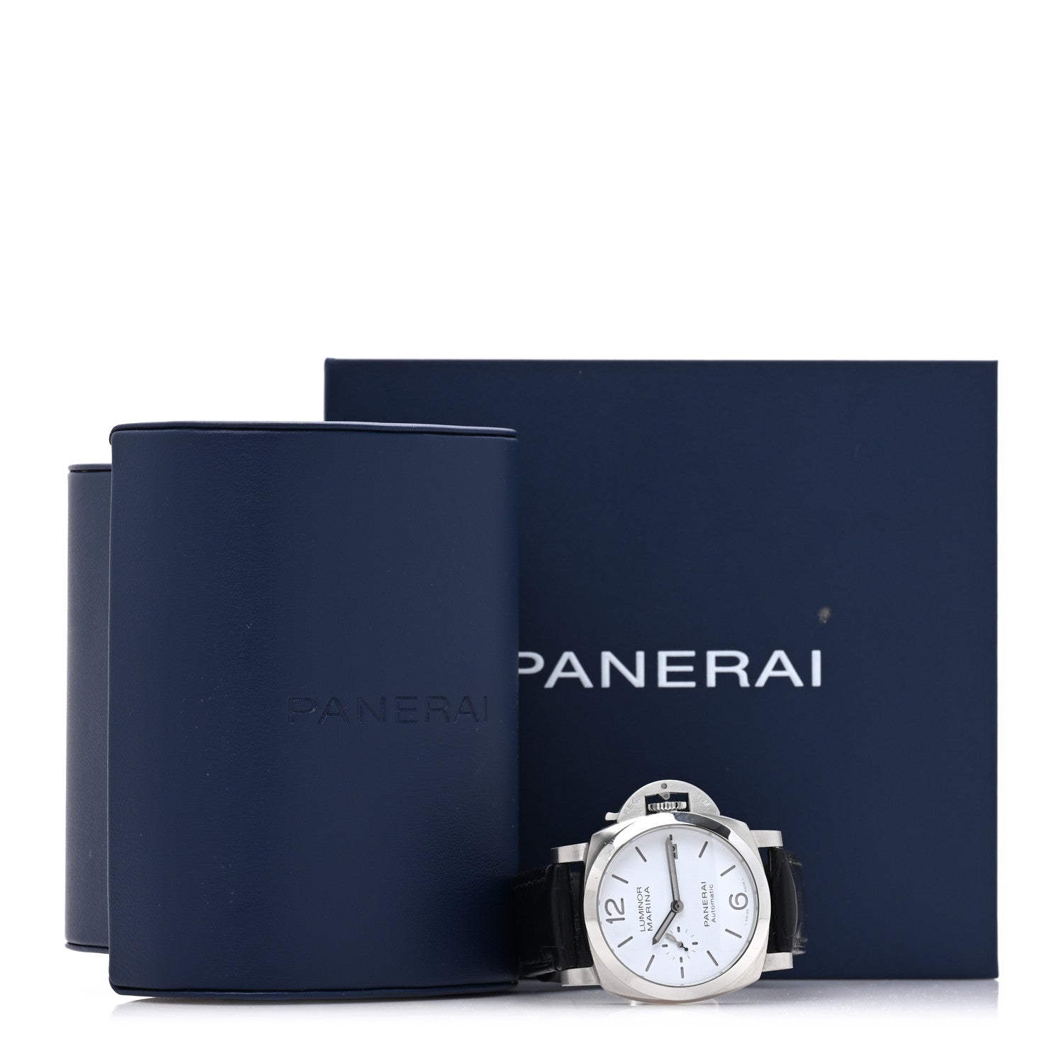 Stainless Steel Alligator 40mm Luminor Quaranta Automatic Watch White PAM01371 — view 5