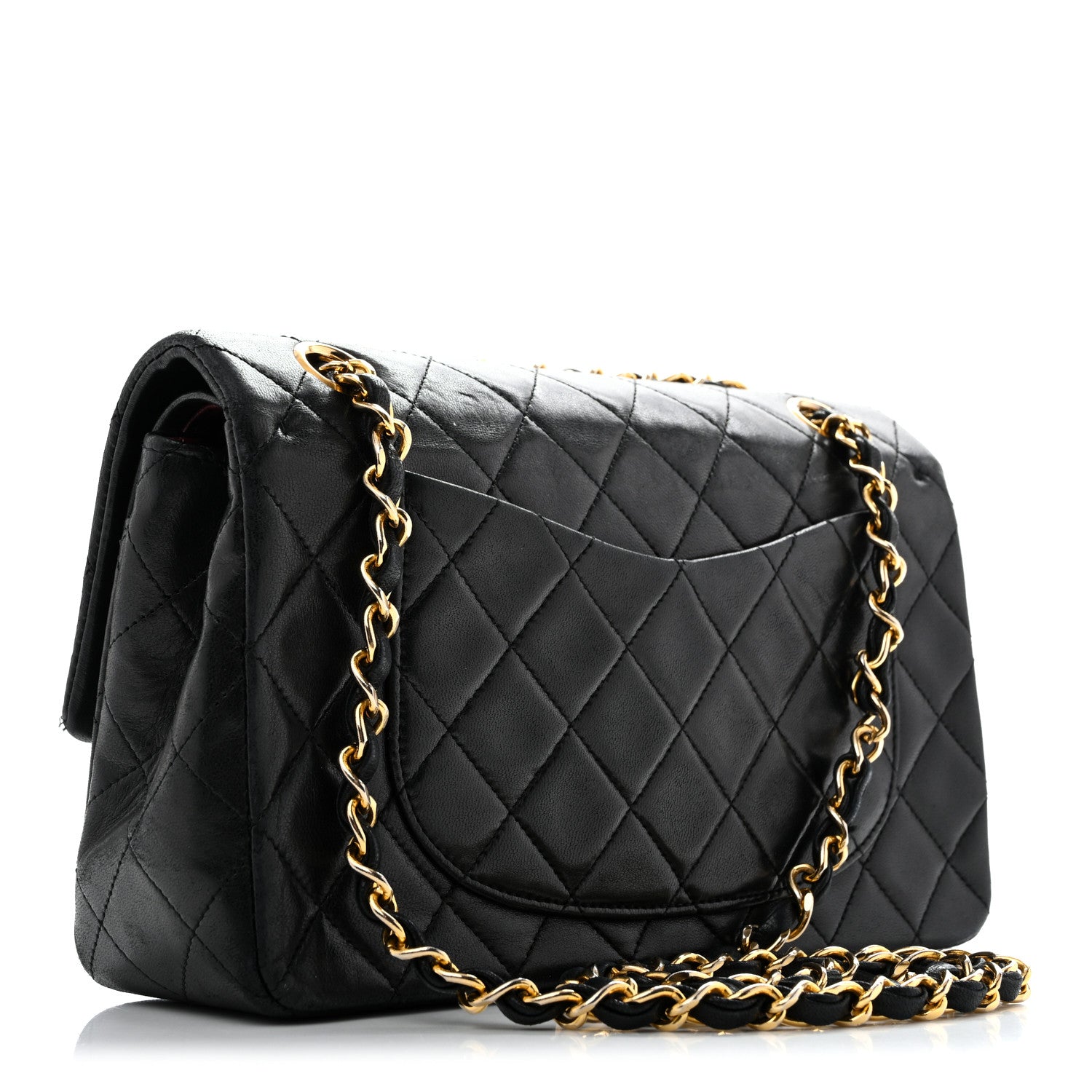 Lambskin Quilted Small Double Flap Black — view 3