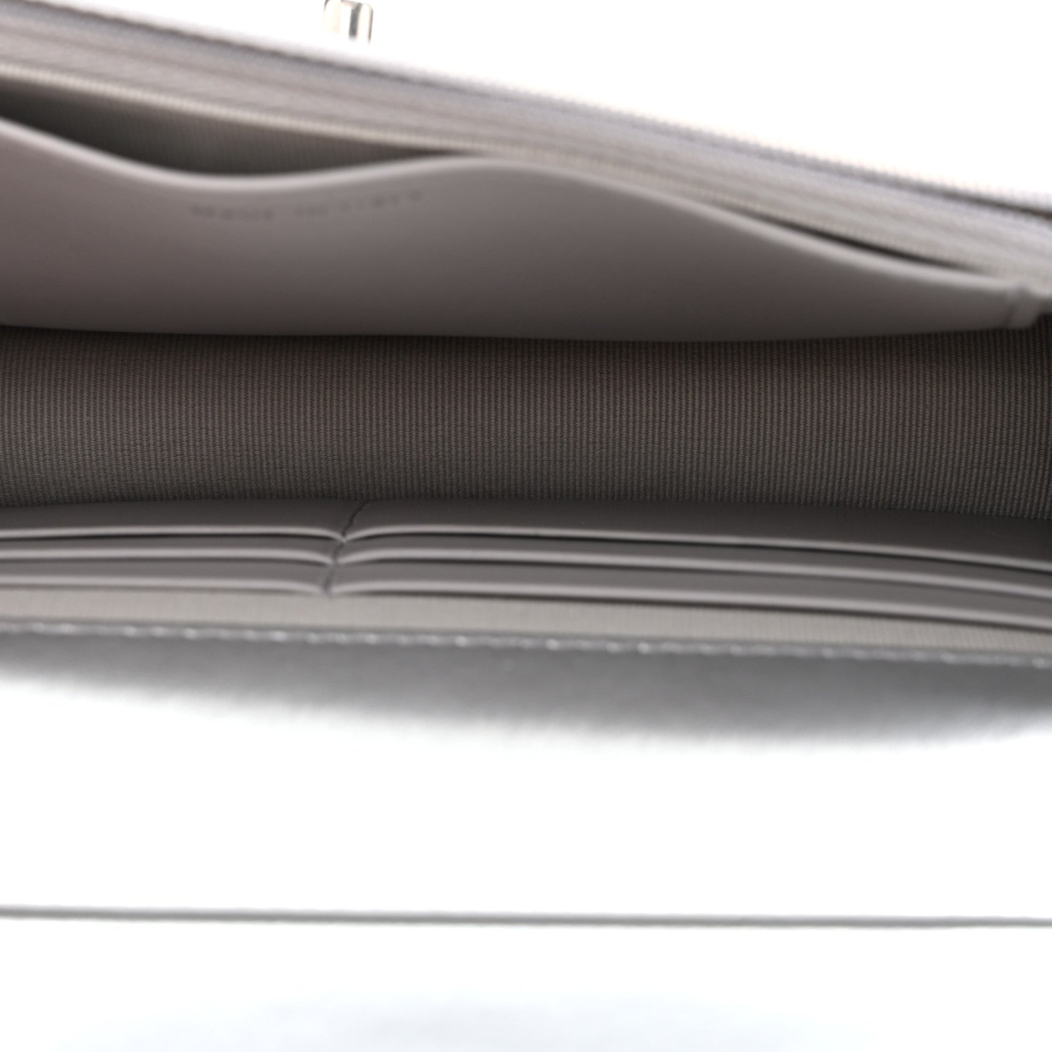 Metallic Caviar Quilted Wallet On Chain WOC Silver — view 5