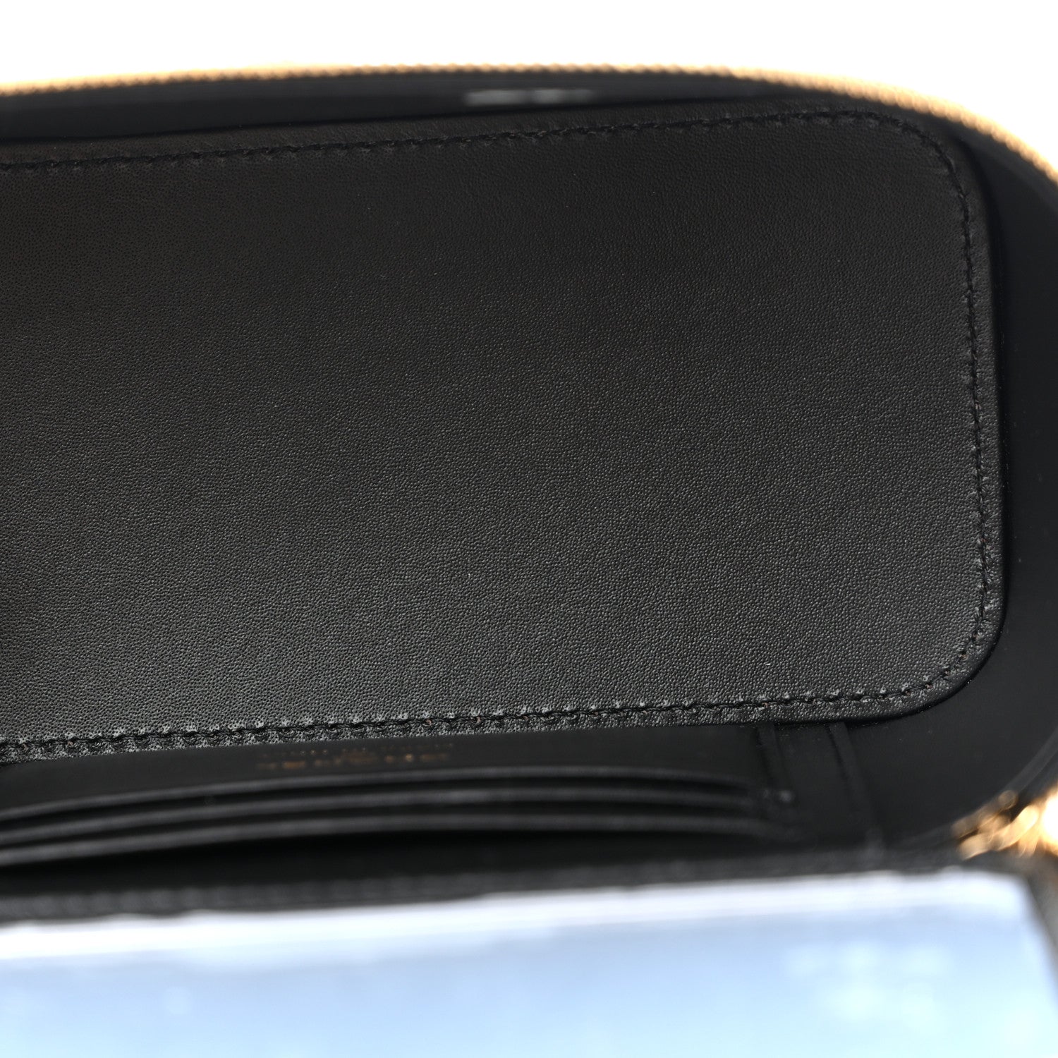 Calfskin Crocodile Embossed Crococo Small Top Handle Vanity Case With Chain Black — view 5