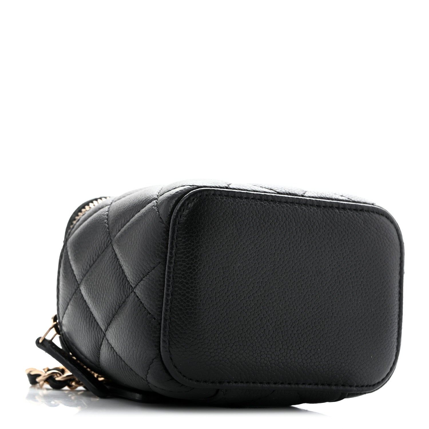 Caviar Quilted Tiny CC Mini Vanity Case With Chain Black — view 4