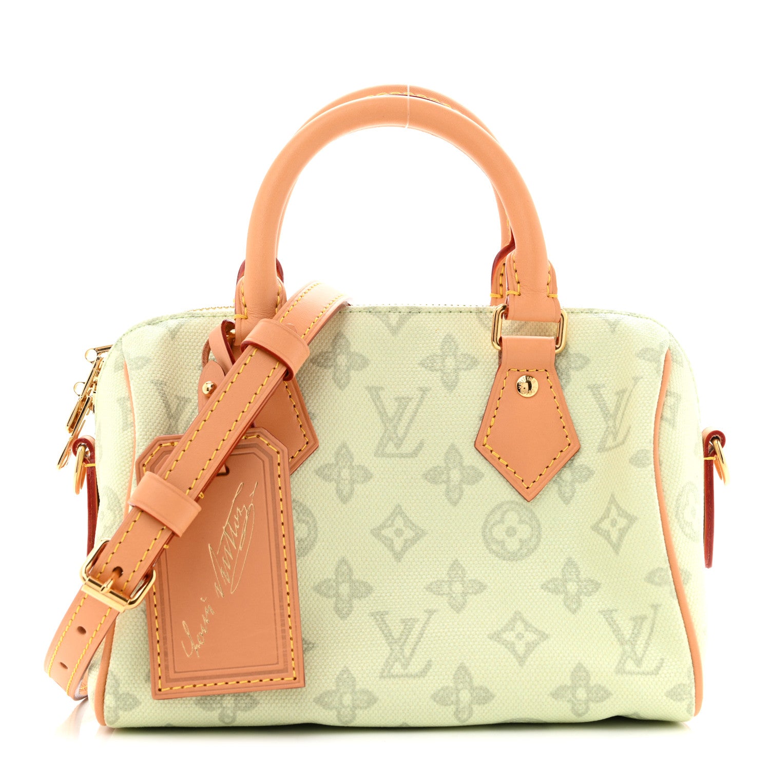 Monogram Origine Lin Speedy Bandouliere 20 Vert Asniere