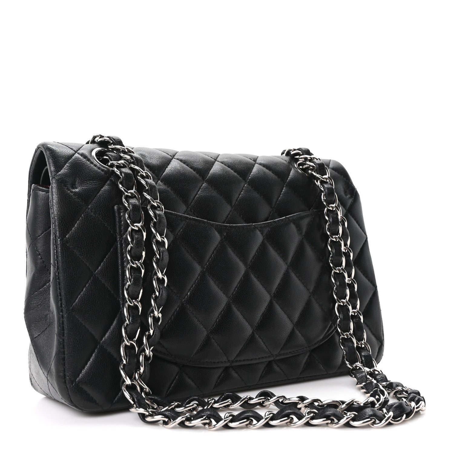 Lambskin Quilted Small Double Flap Black — view 3