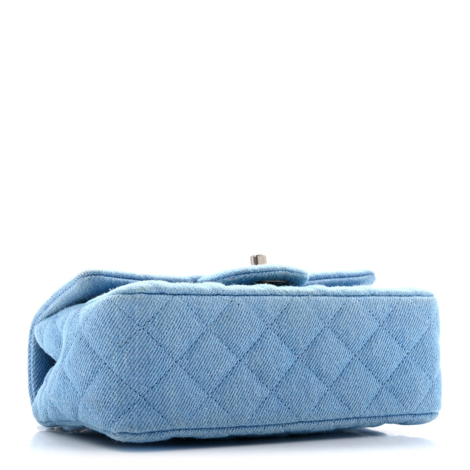 Denim Quilted Mini Rectangular Flap Blue — view 4