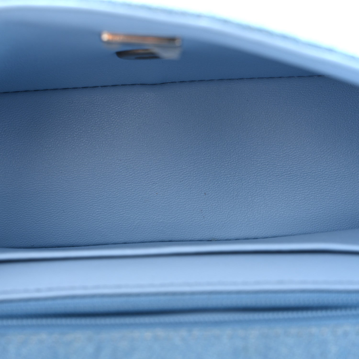 Denim Quilted Mini Rectangular Flap Blue — view 5