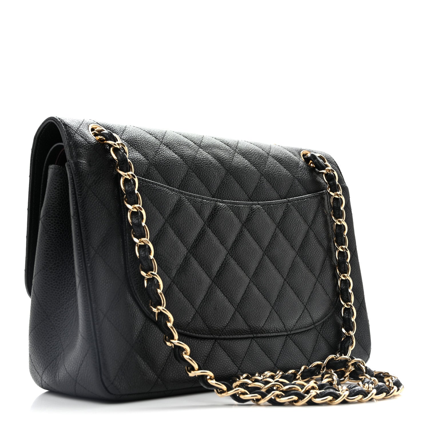 Caviar Quilted Jumbo Double Flap Black — view 2