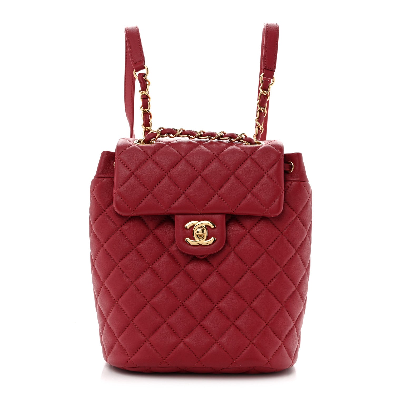 Calfskin Quilted Mini Urban Spirit Backpack Red