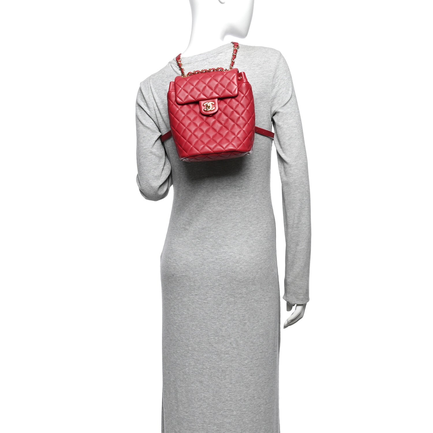 Calfskin Quilted Mini Urban Spirit Backpack Red — view 2