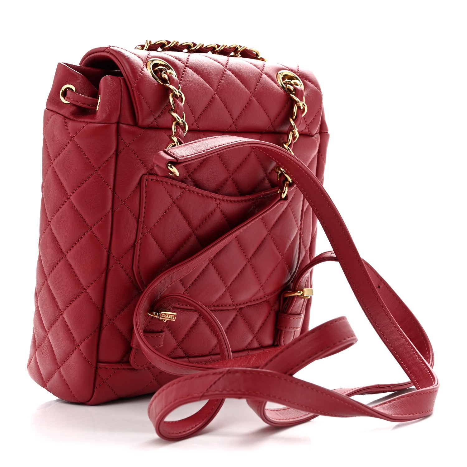 Calfskin Quilted Mini Urban Spirit Backpack Red — view 3