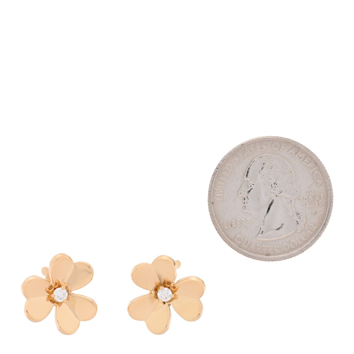 18K Yellow Gold Diamond Small Frivole Earrings — view 2