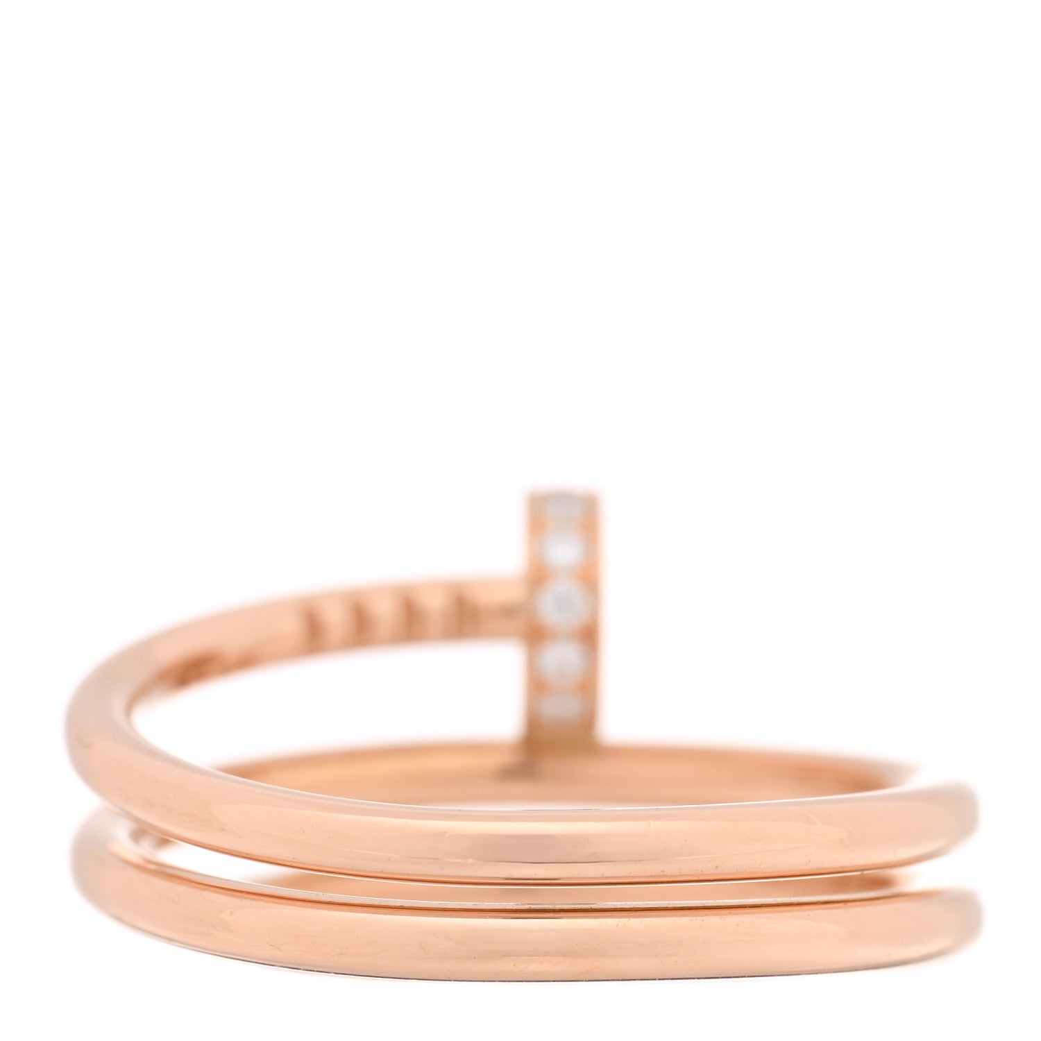 18K Pink Gold Diamond Double Juste Un Clou Ring  54 7 — view 3