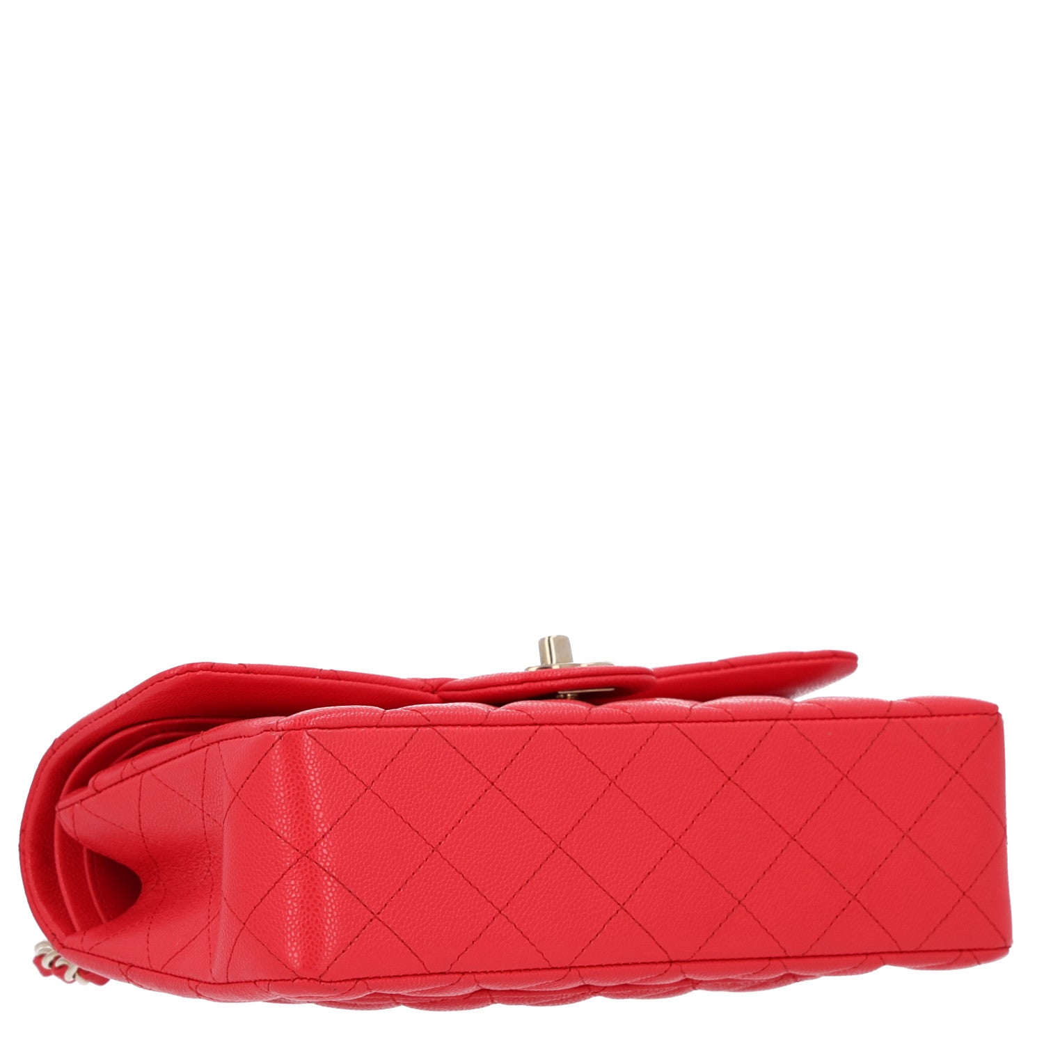 Caviar Quilted Small Double Flap Red — view 4